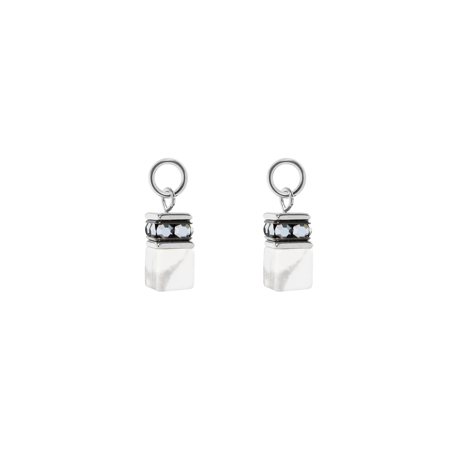 EAR ME UP Charm GeoCUBE® silver-white