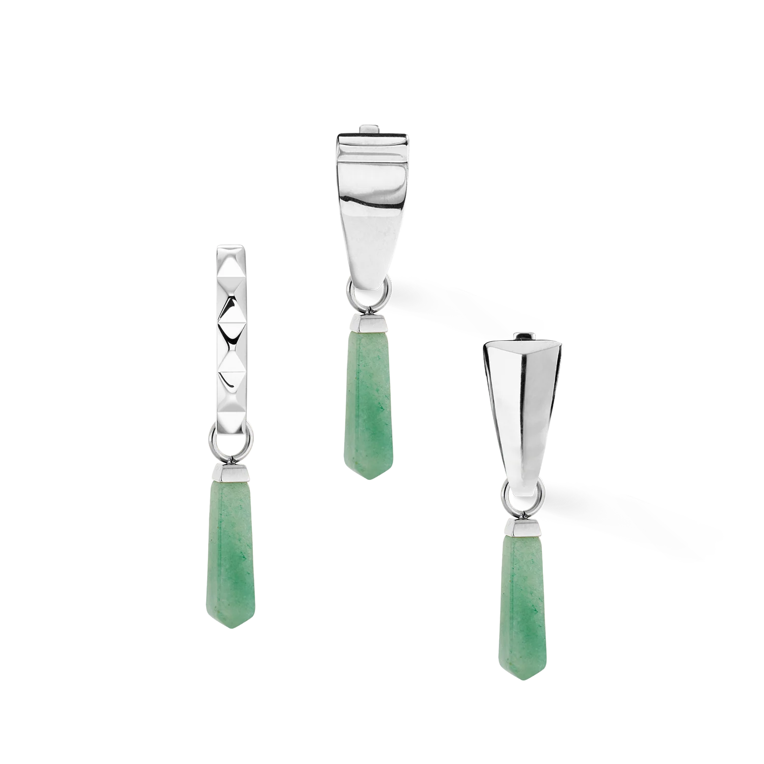 EAR ME UP Charm Obelisk Silver-Green - Image 4