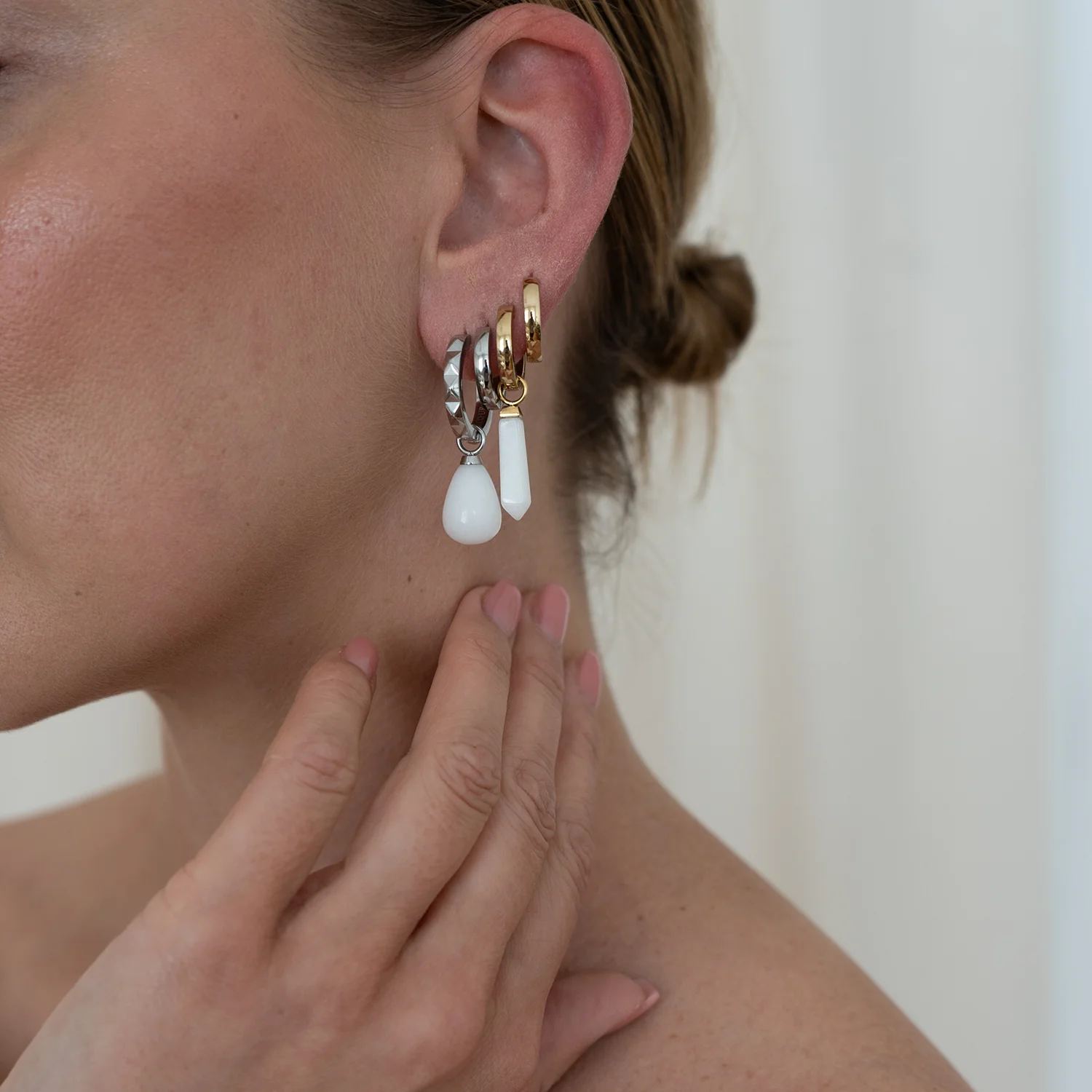 EAR ME UP Charm Obelisk Silver-White - Image 3