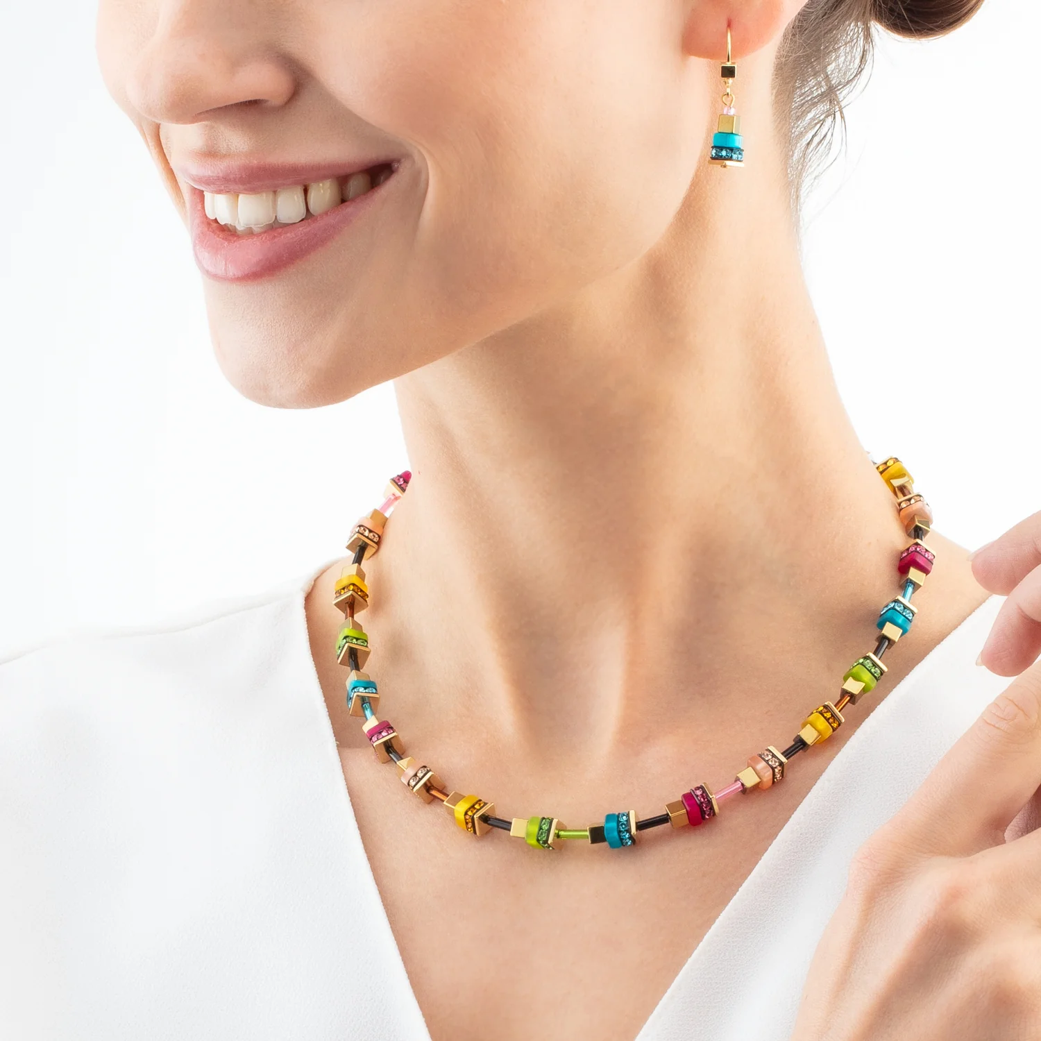 Earrings Boho Sunset Cube rainbow - Image 4
