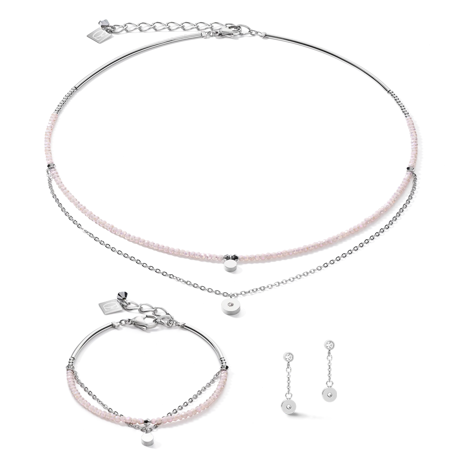 Earrings Coins & Chains silver-lilac - Image 3