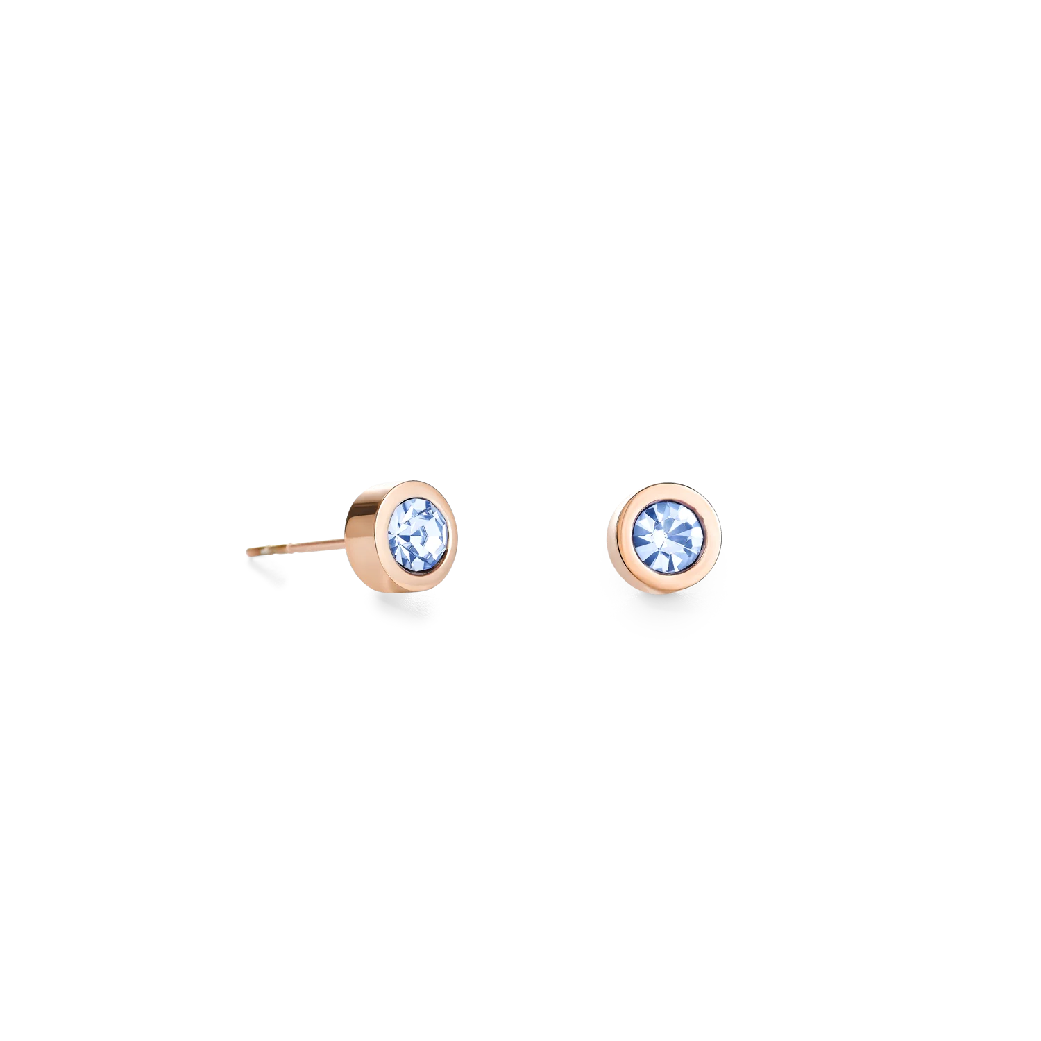 Earrings Crystal & stainless steel light blue