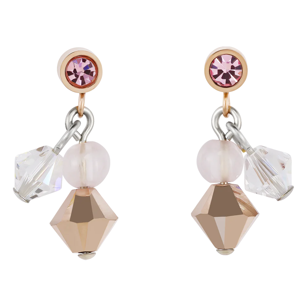 Earrings Crystals & rose quartz light rose - Image 2