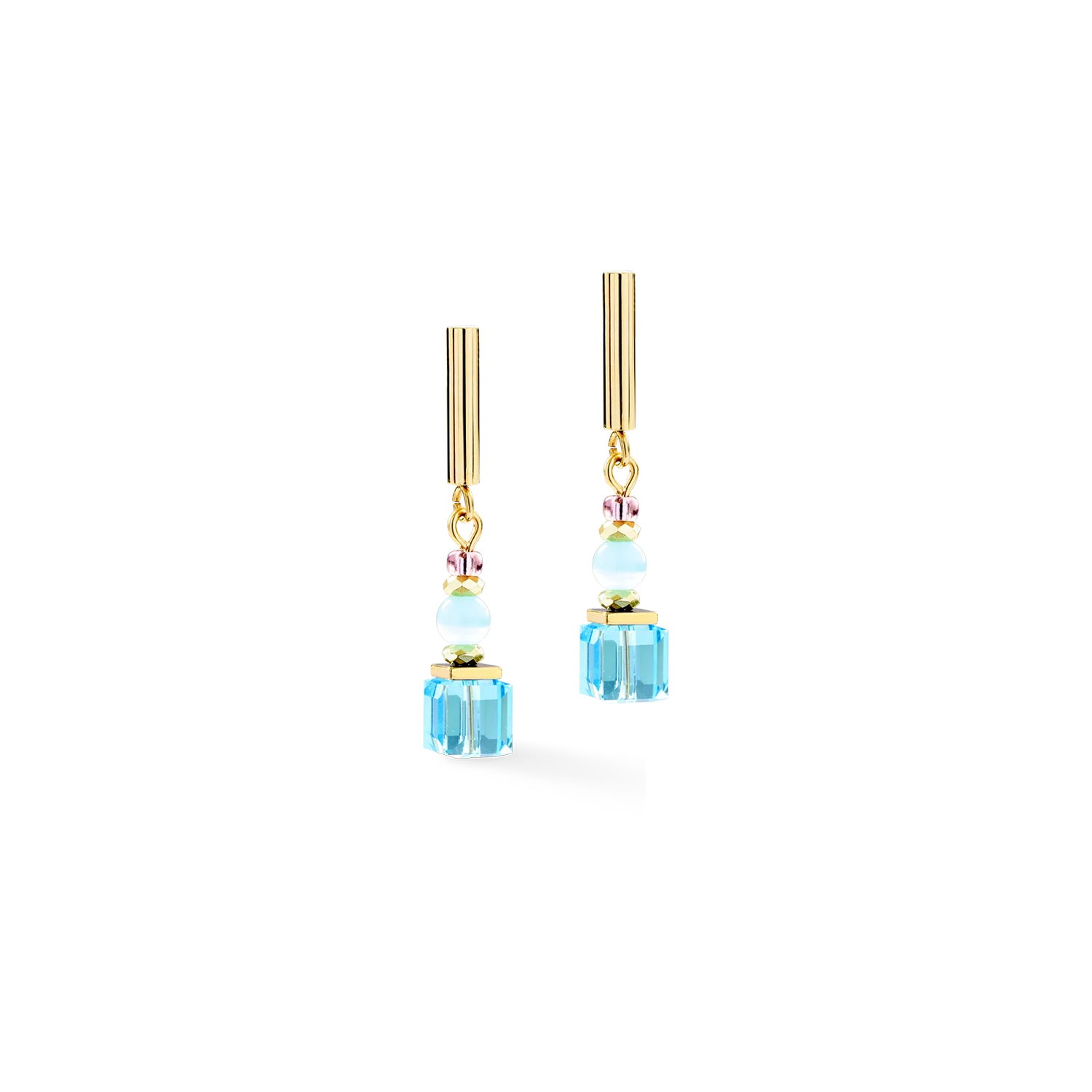 Earrings Cube Aura pastel gold