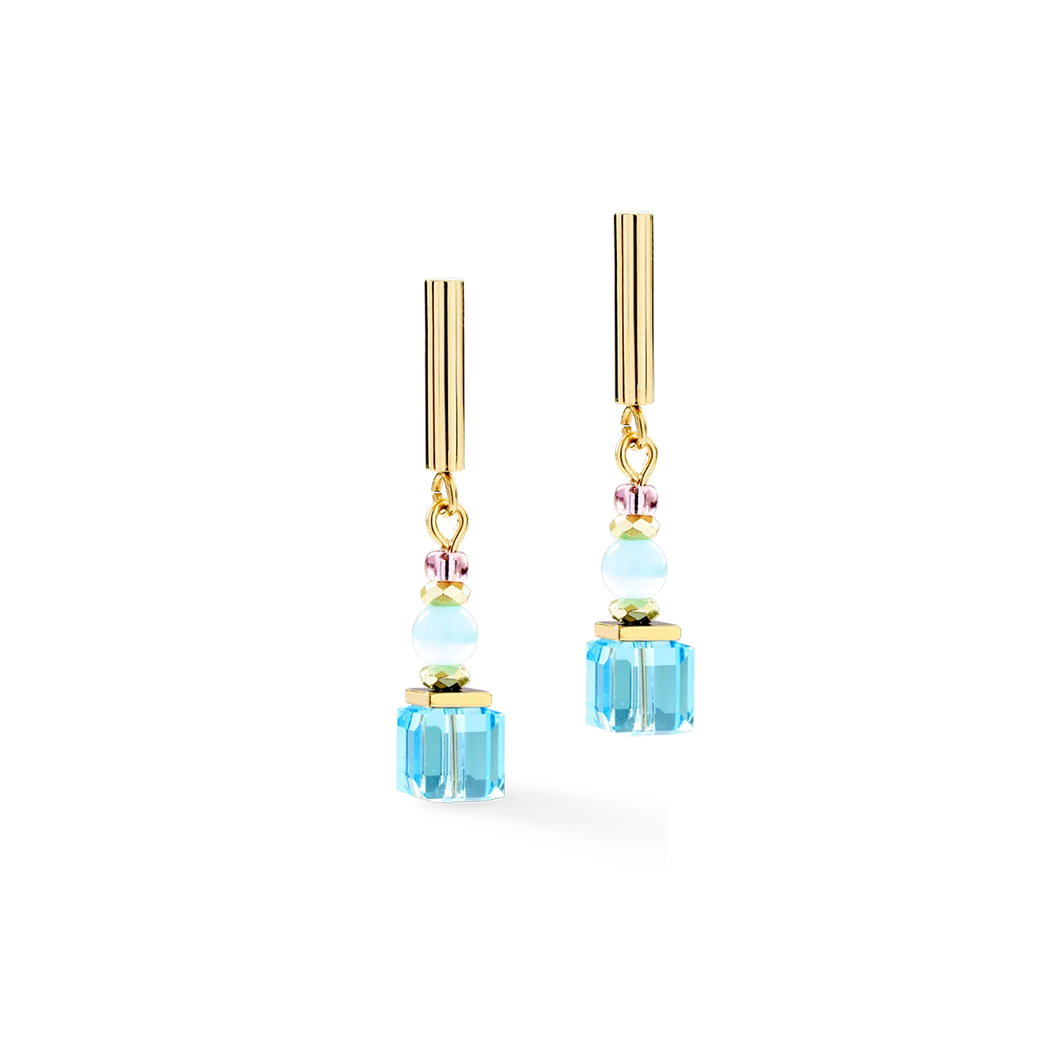 Earrings Cube Aura pastel gold - Image 2