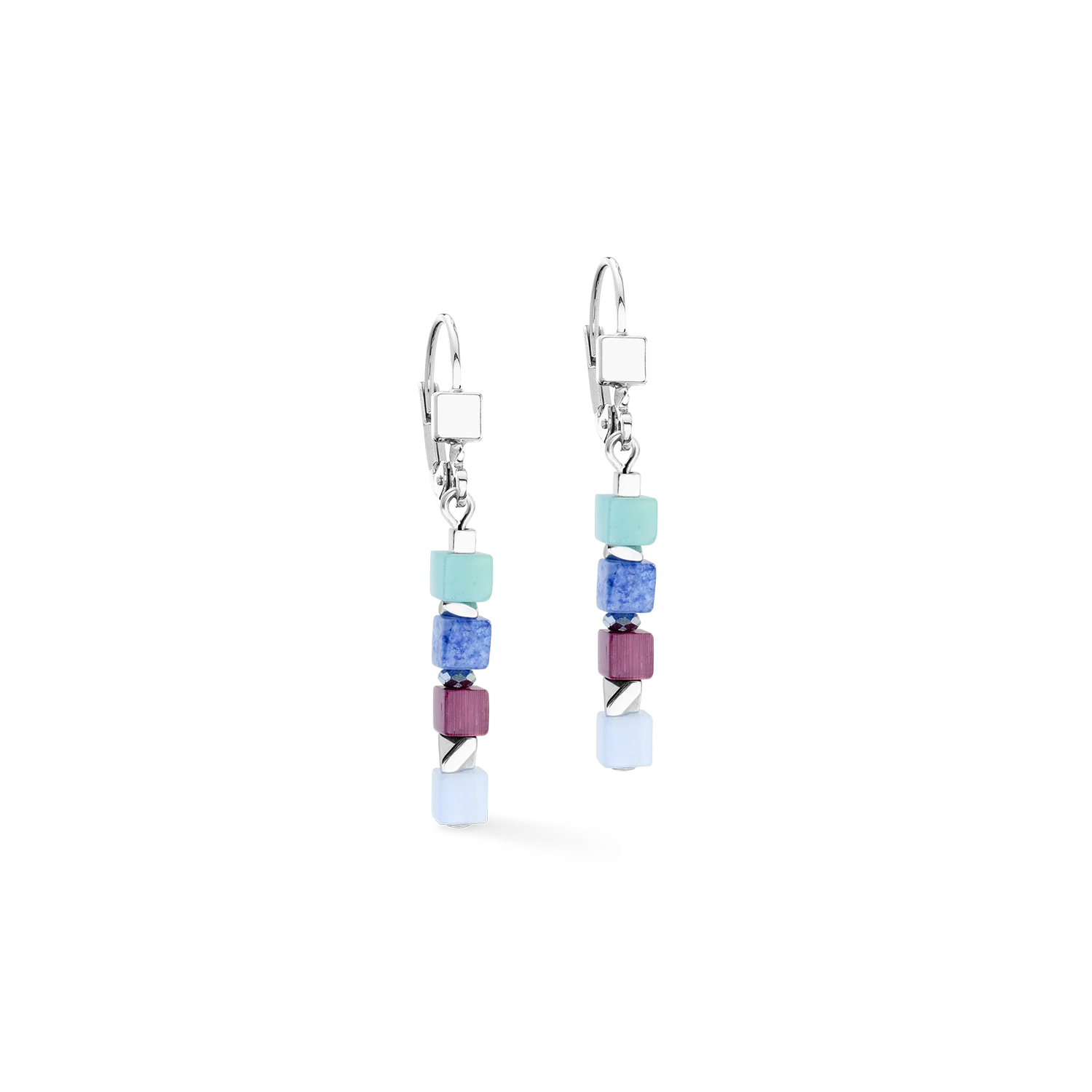 Earrings Cube Mosaic Lumina silver
