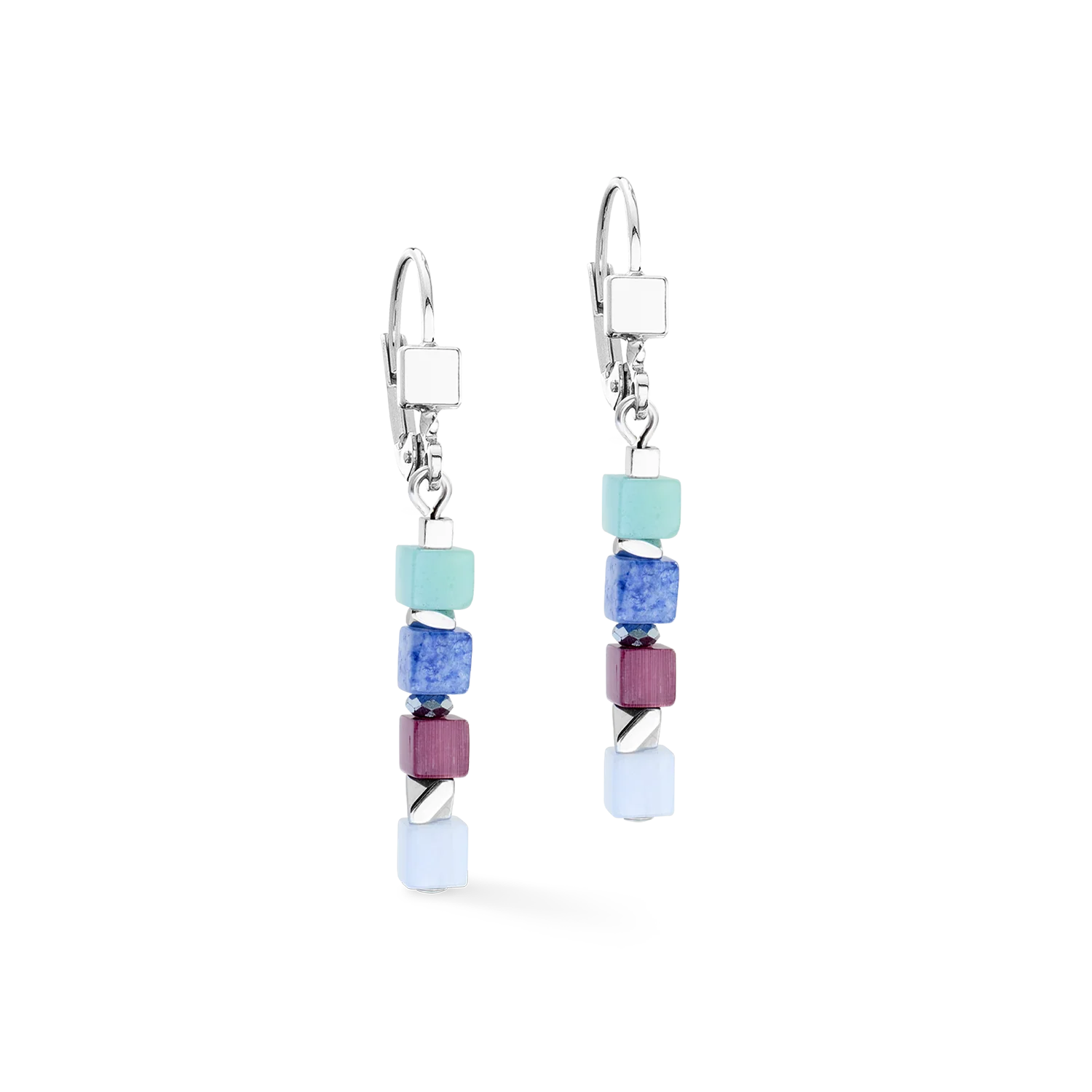 Earrings Cube Mosaic Lumina silver - Image 2