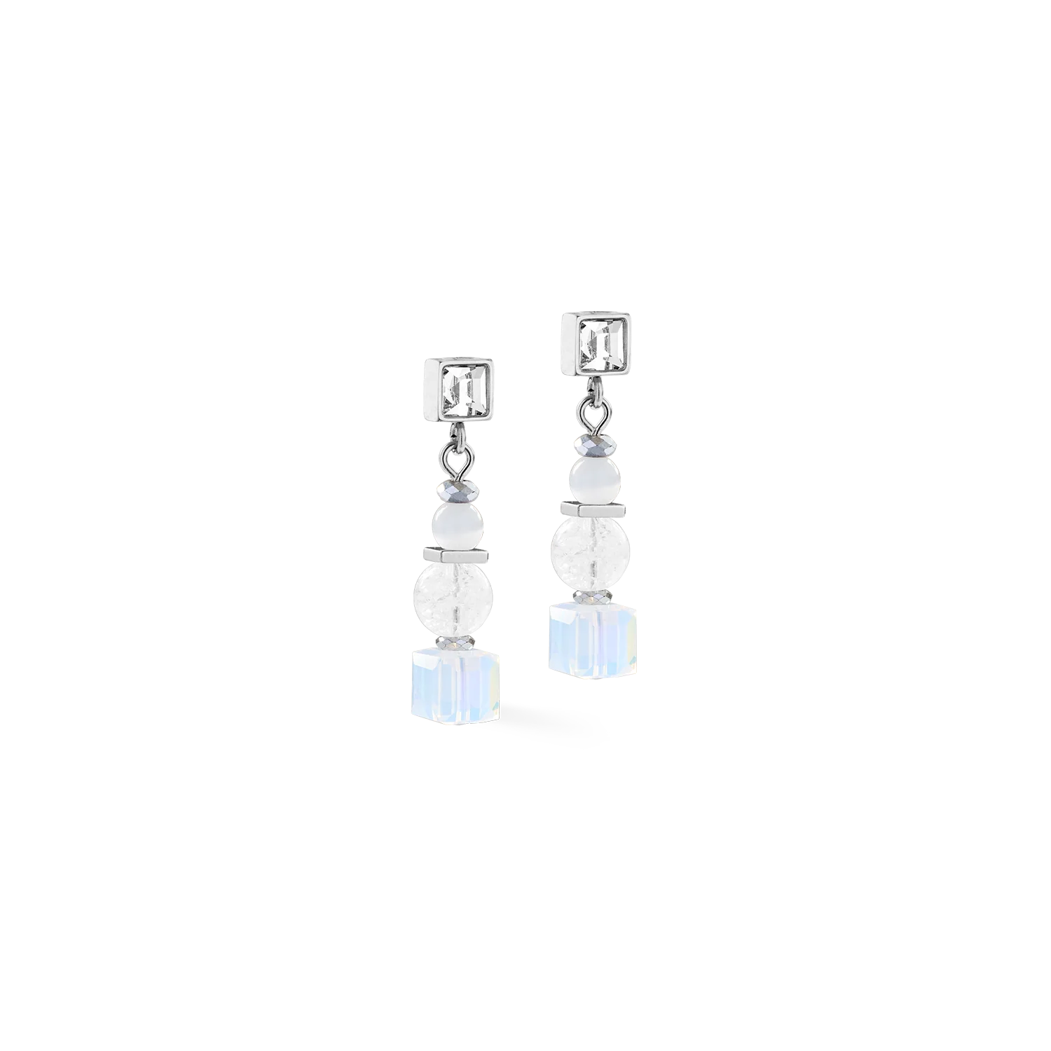 Earrings Cube Nexus silver-white