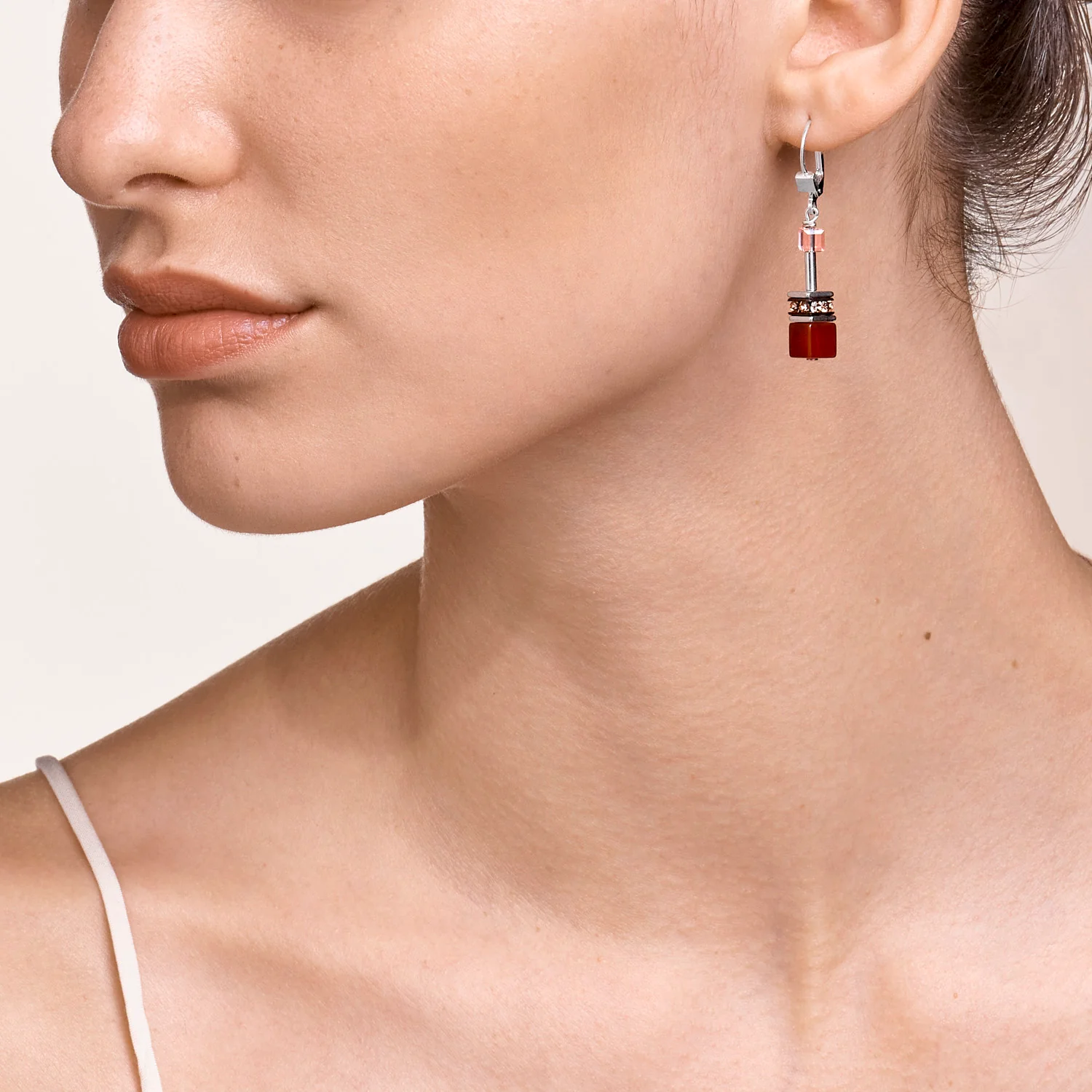 Earrings GeoCUBE® Crystals & Gemstones red-purple - Image 4