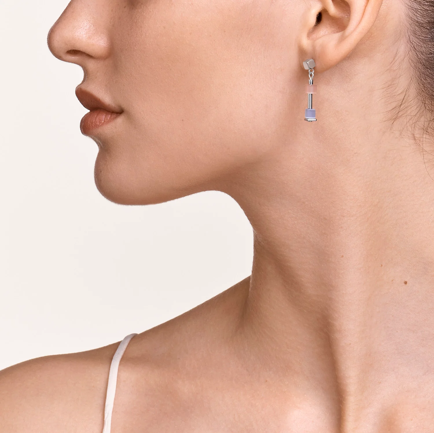 Earrings GeoCUBE® fine pastel blue-rose - Image 4