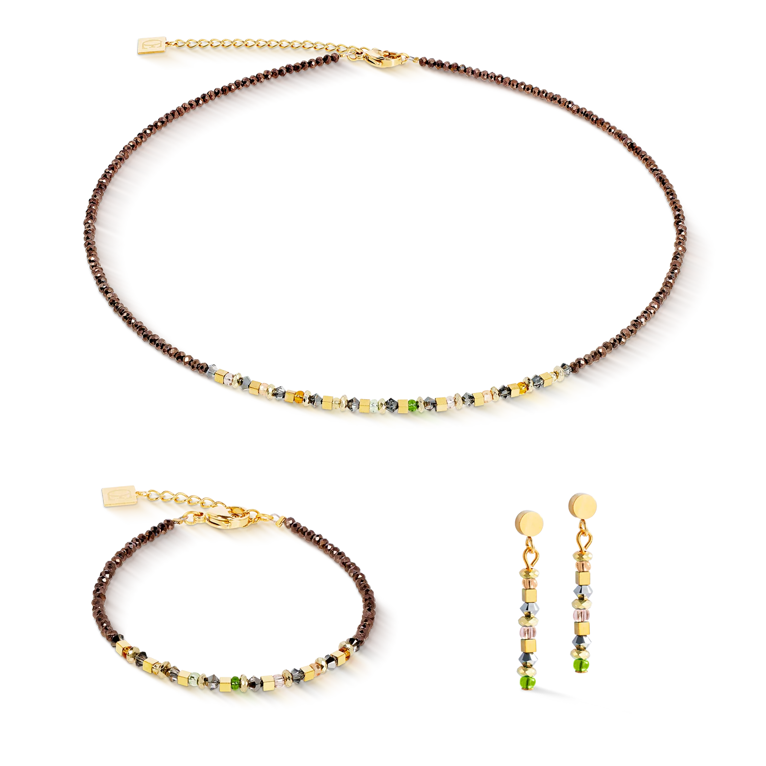 Earrings golden Whisper brown-olive - Image 3