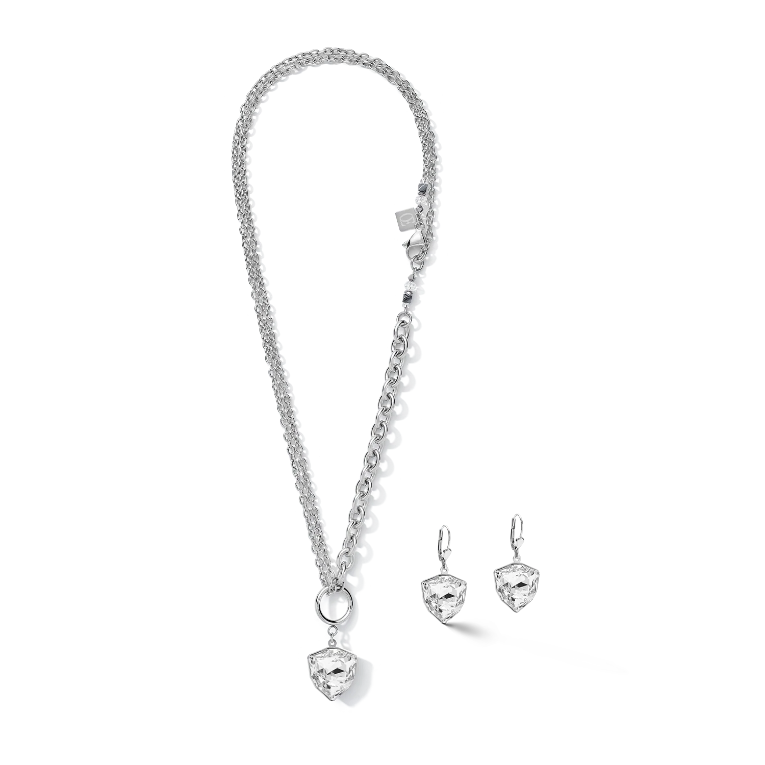 Earrings Magic crystal & chunky chain crystal - Image 3