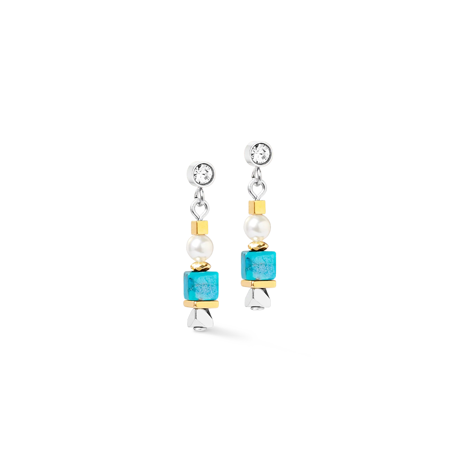 Earrings Modern Elegance Spikes gold-turquoise - Image 2
