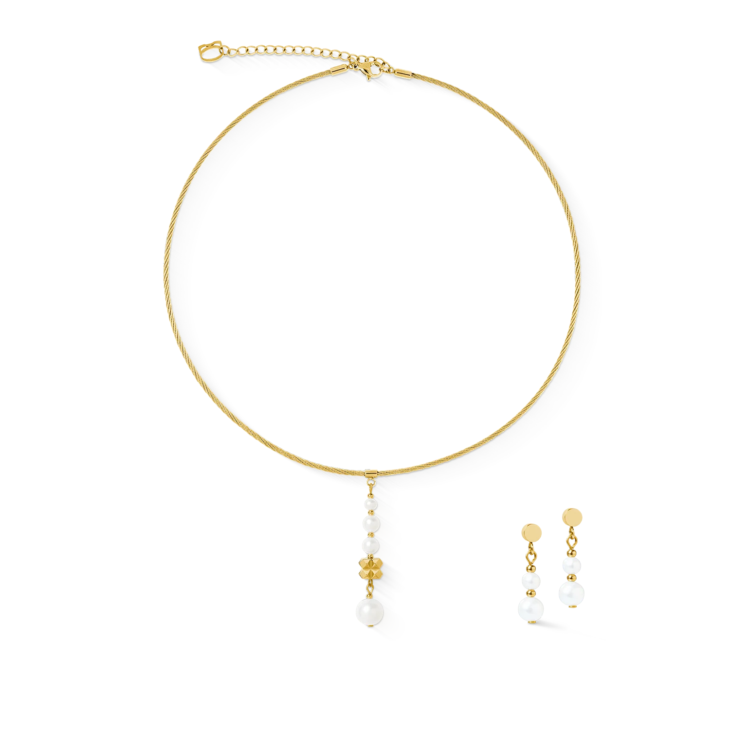Earrings Pearl & Spike Drop gold - Image 3