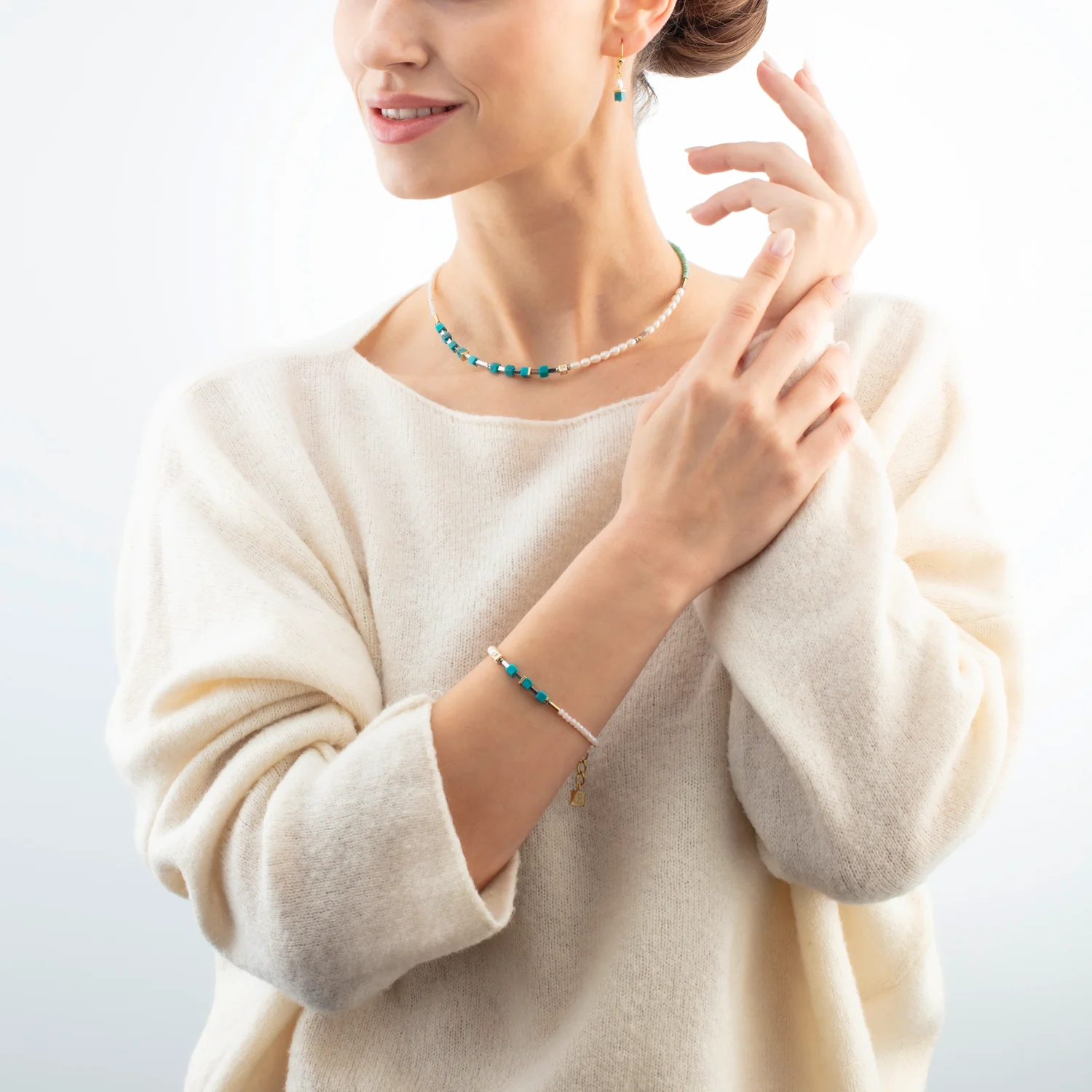Earrings Princess Fusion Pearls turquoise - Image 4