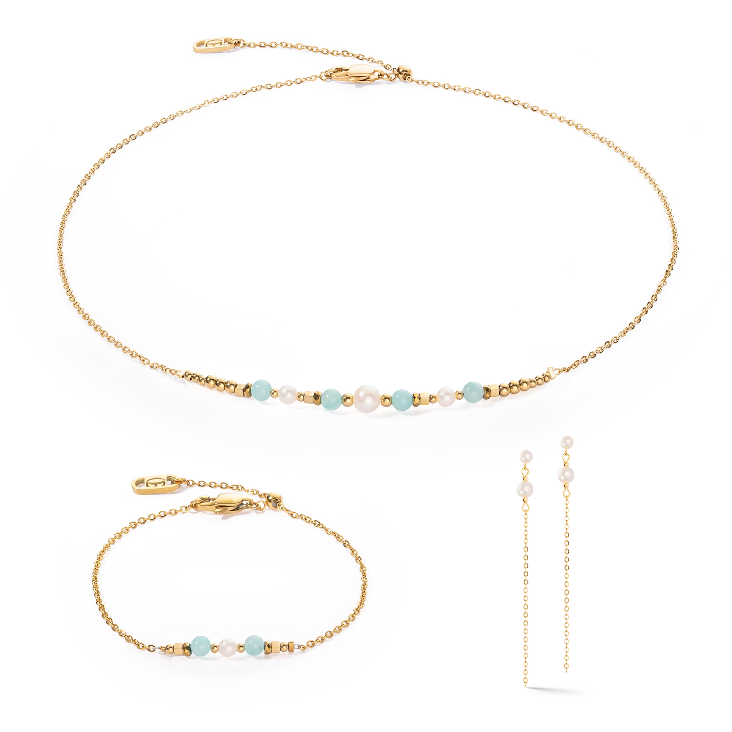Earrings Princess Pearls gold-green - Image 3