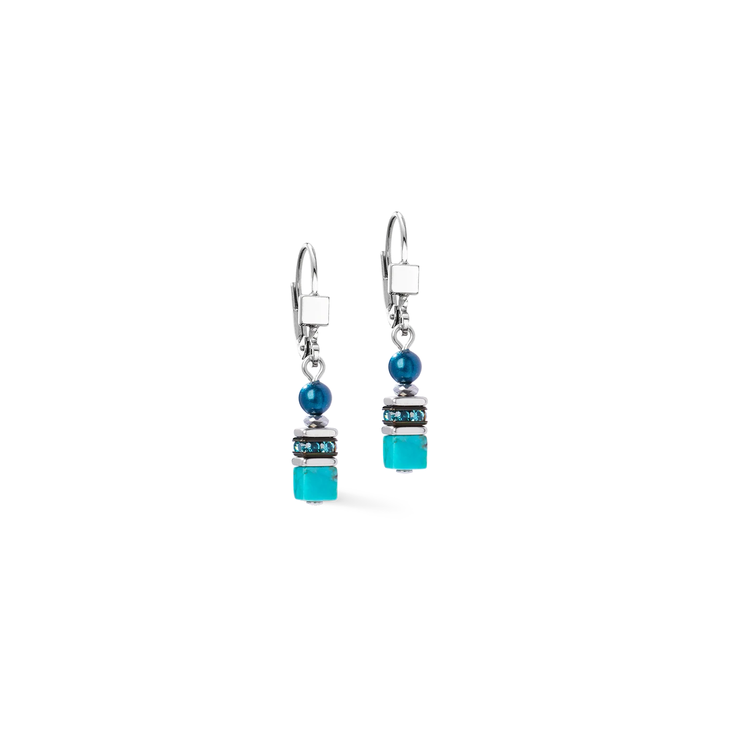 Earrings Princess Teal Glow silver