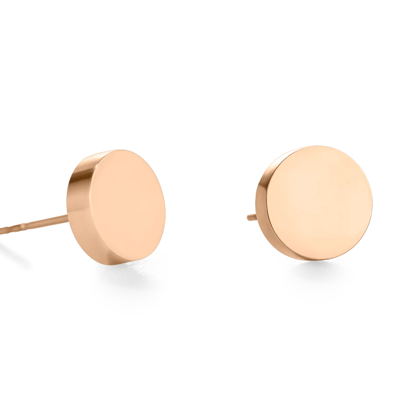 Earrings Round stainless steel rose gold - Image 2