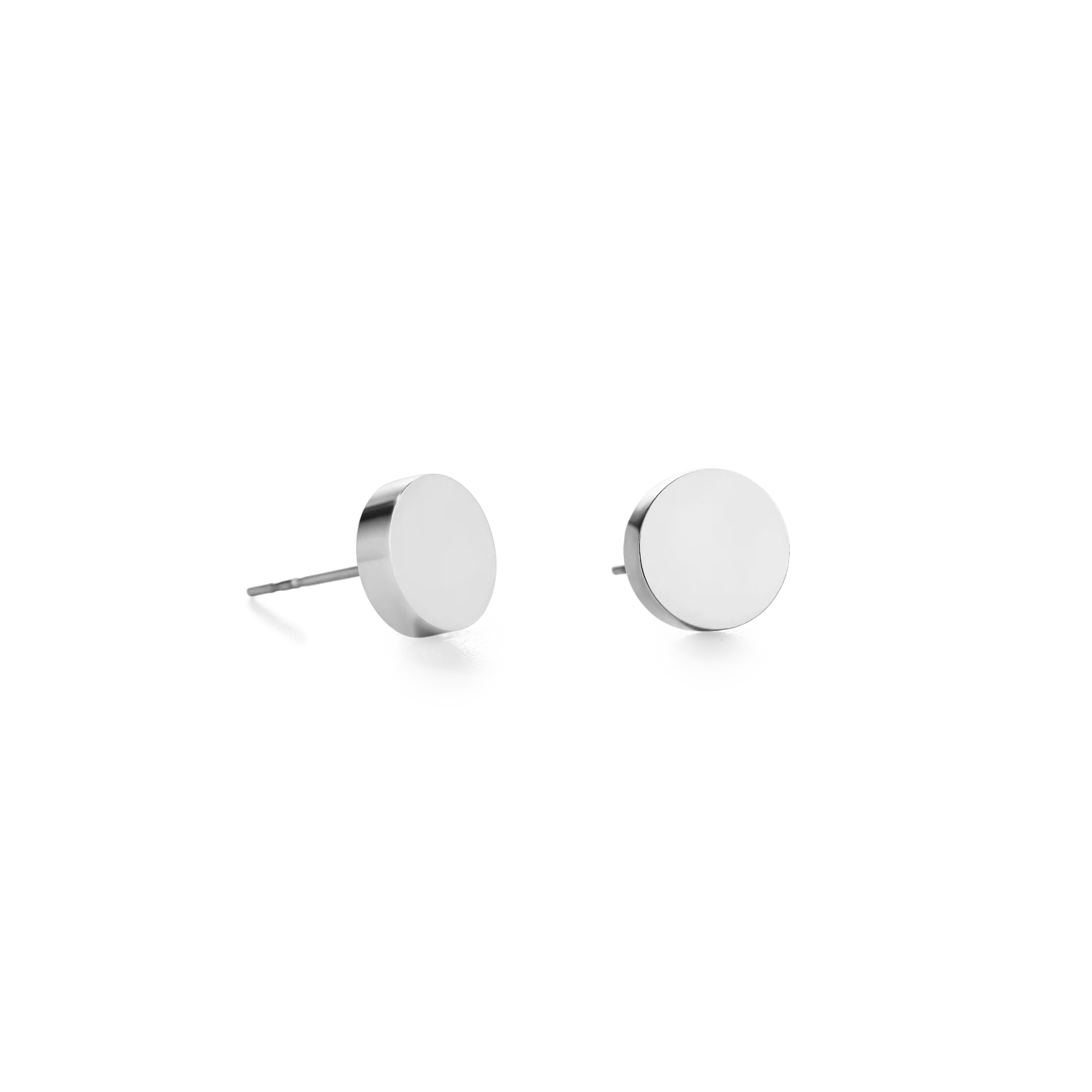 Earrings Round stainless steel silver