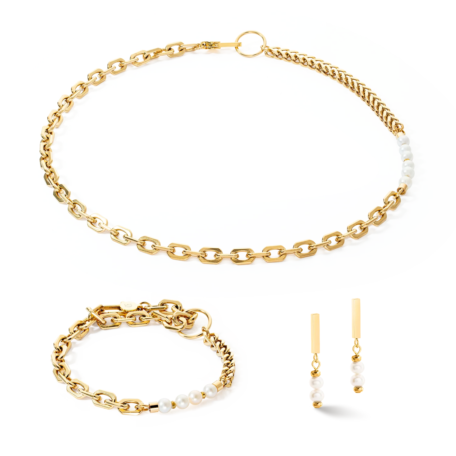 Earrings Shape Shifter Freshwater Pearls gold - Image 3
