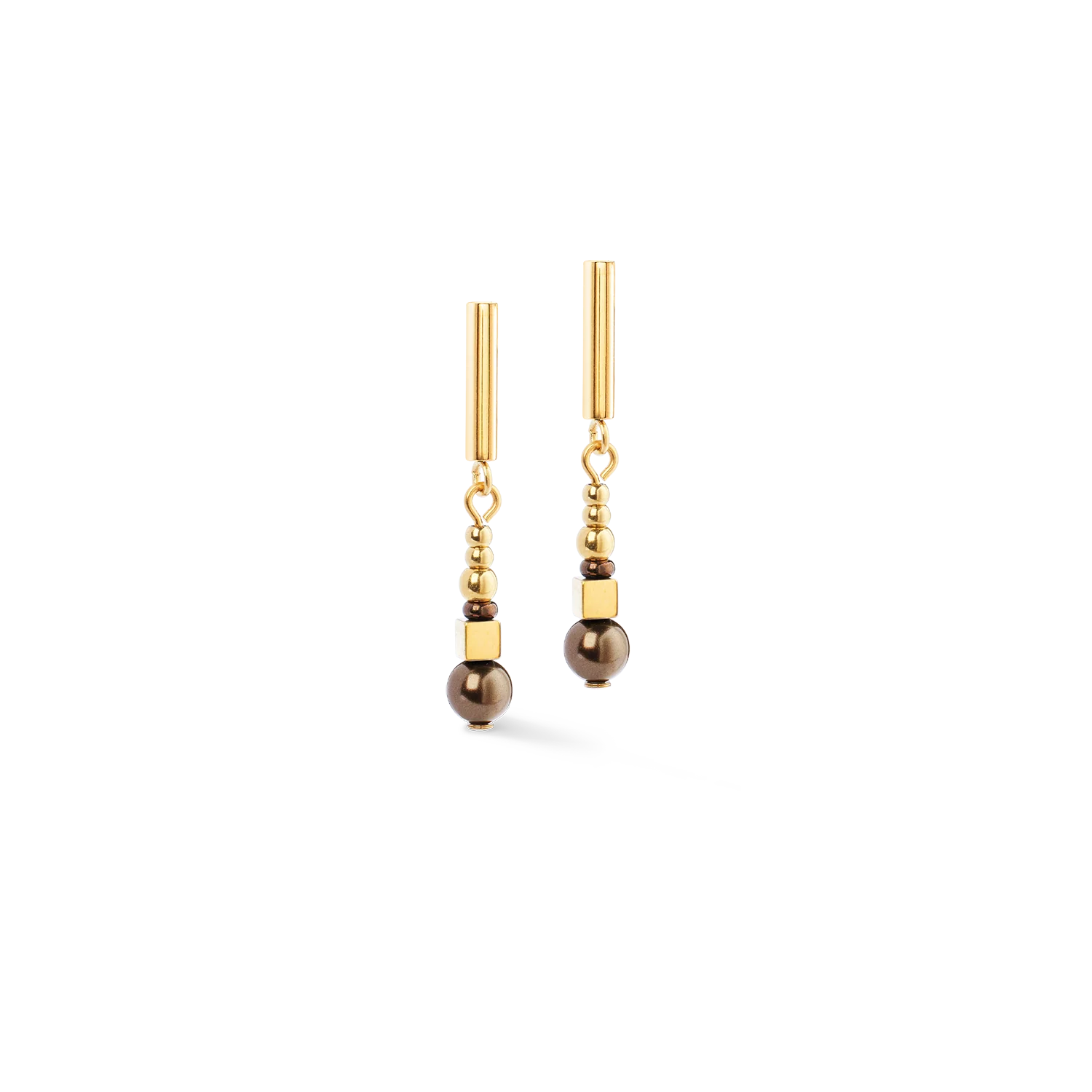 Earrings Shimmering Princess Pearls gold-brown