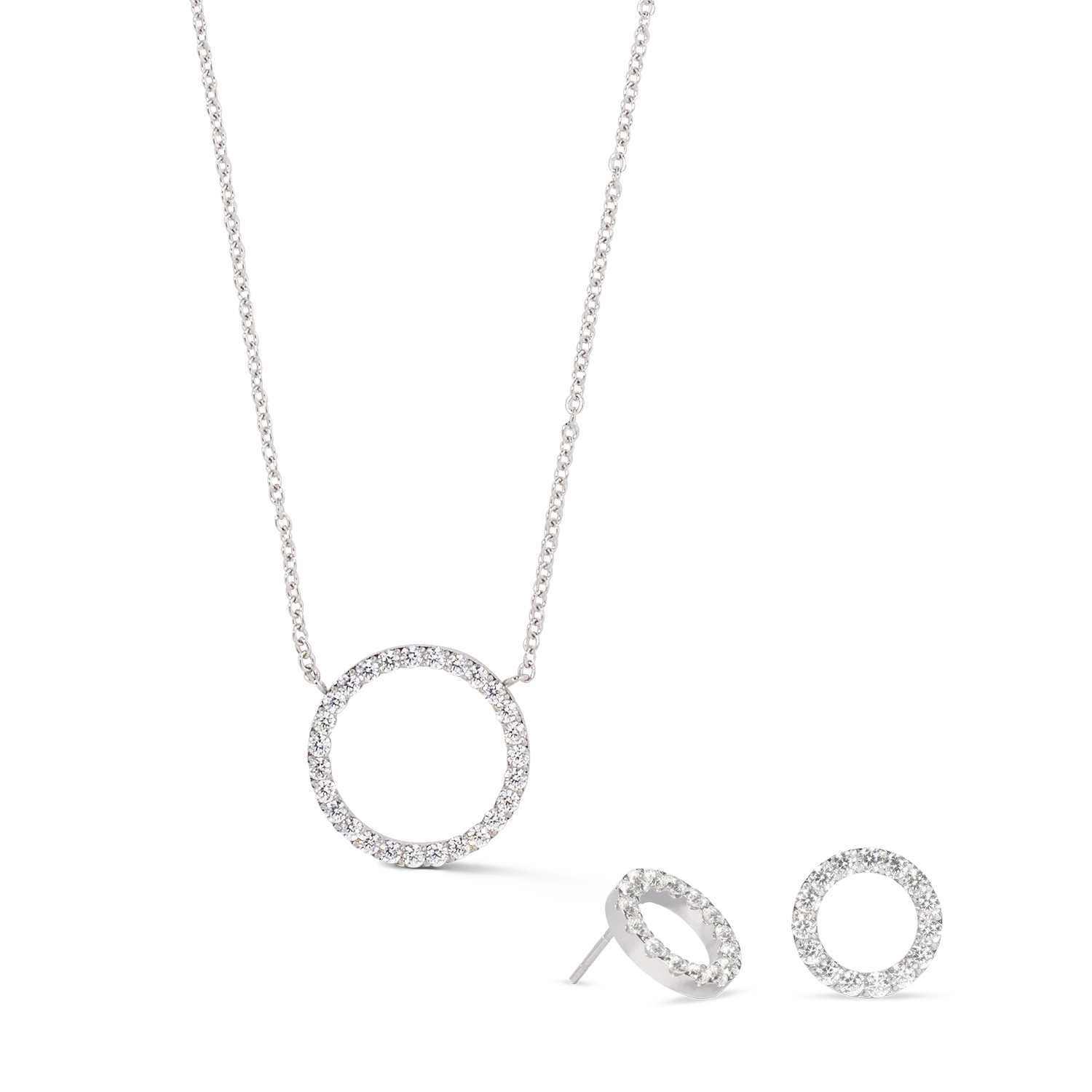 Earrings Sparkling Circle silver-crystal - Image 3