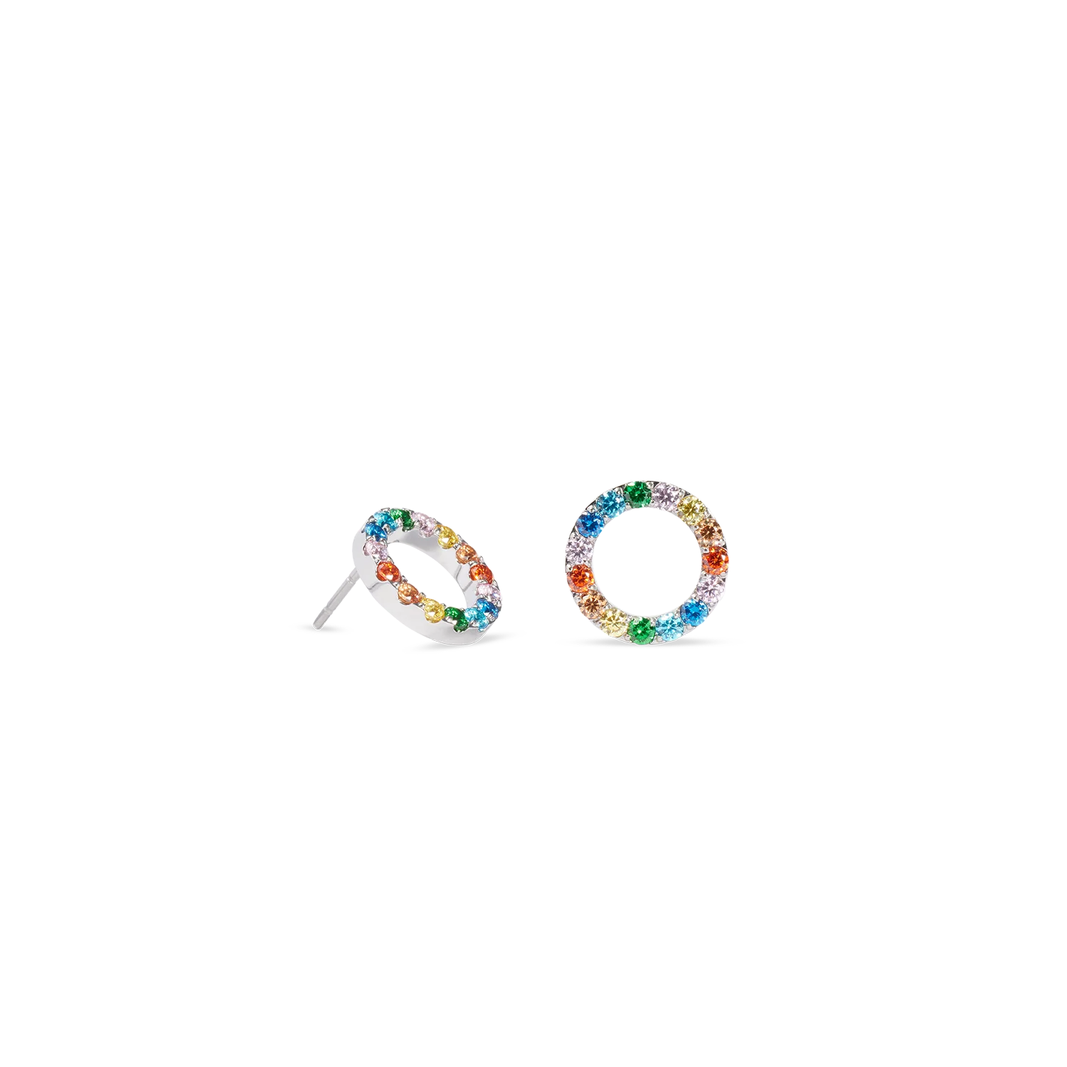 Earrings Sparkling Circle silver-multicolour