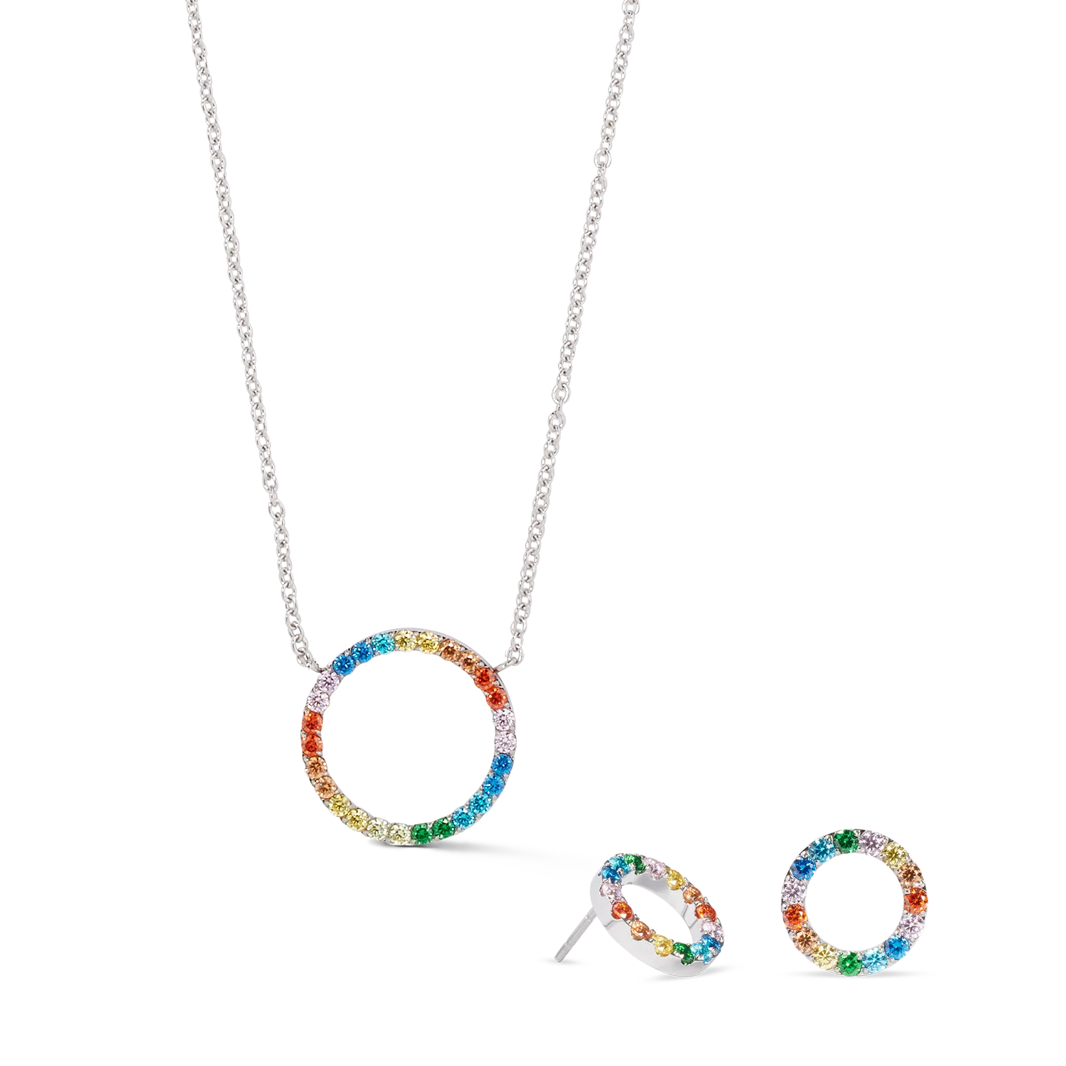 Earrings Sparkling Circle silver-multicolour - Image 3
