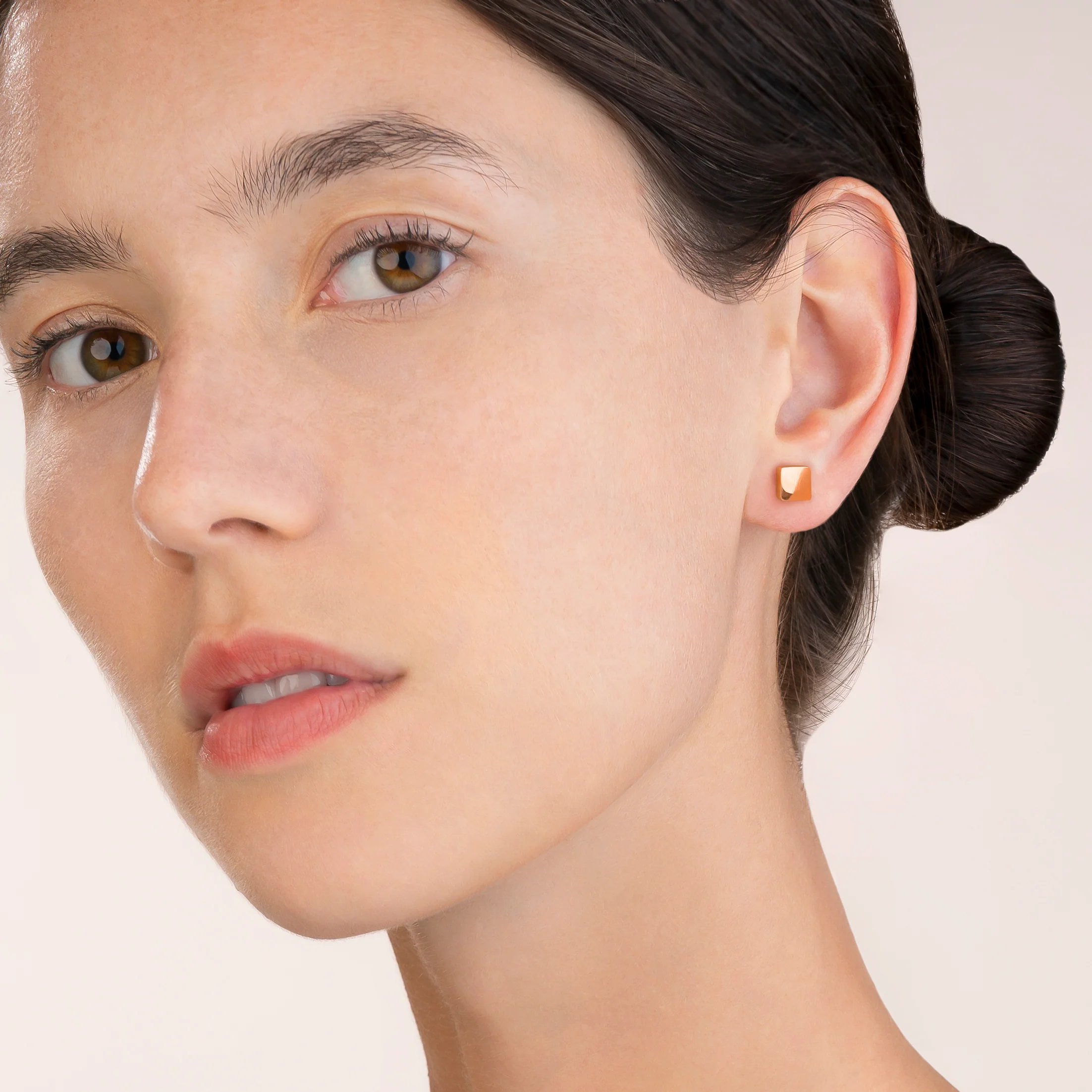Earrings Square stainless steel rose gold - Image 3