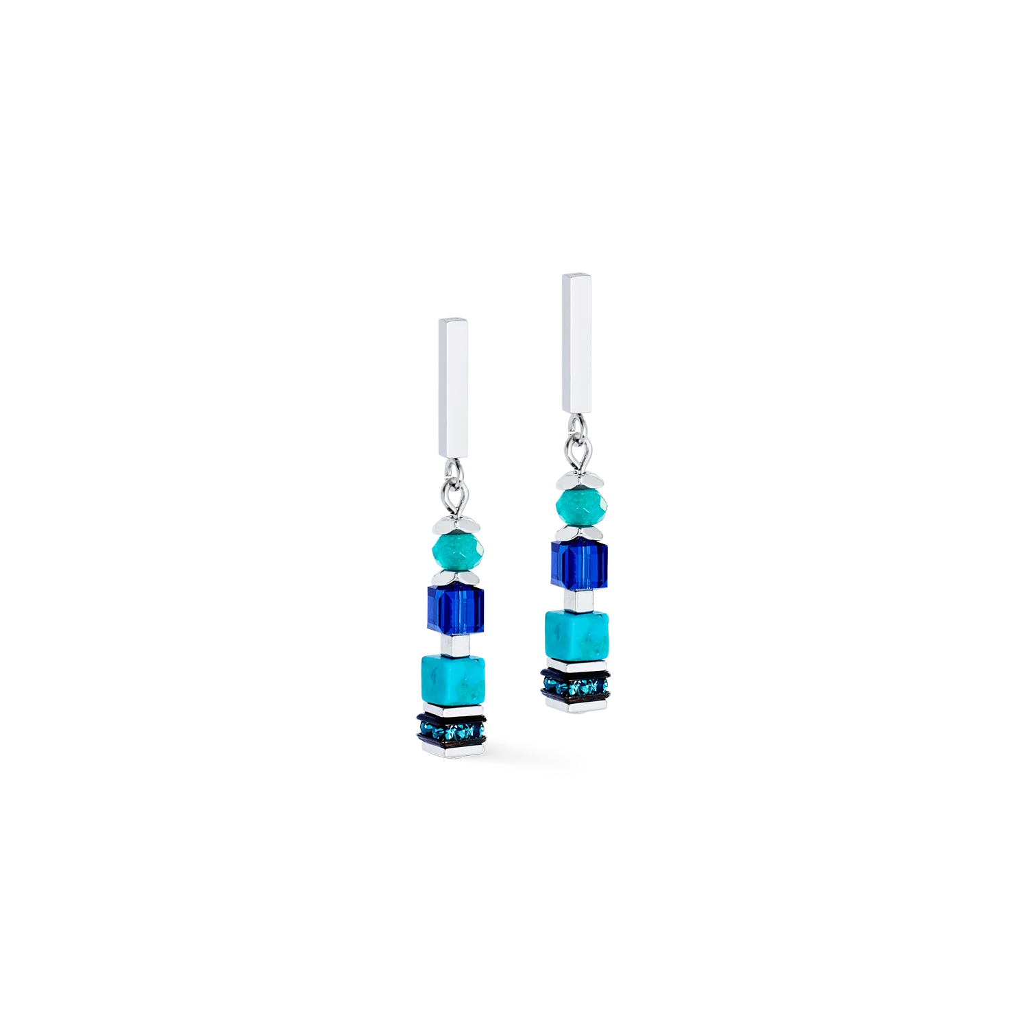 Earrings Wave Precious Flow silver-teal