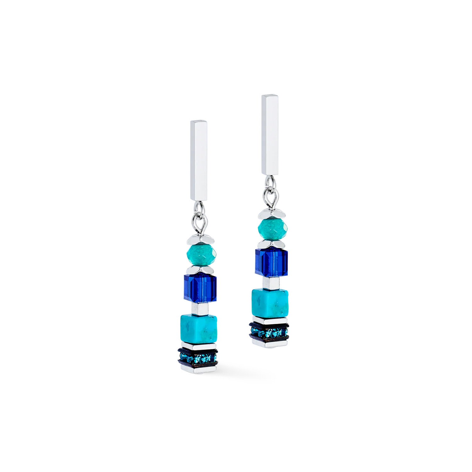 Earrings Wave Precious Flow silver-teal - Image 2