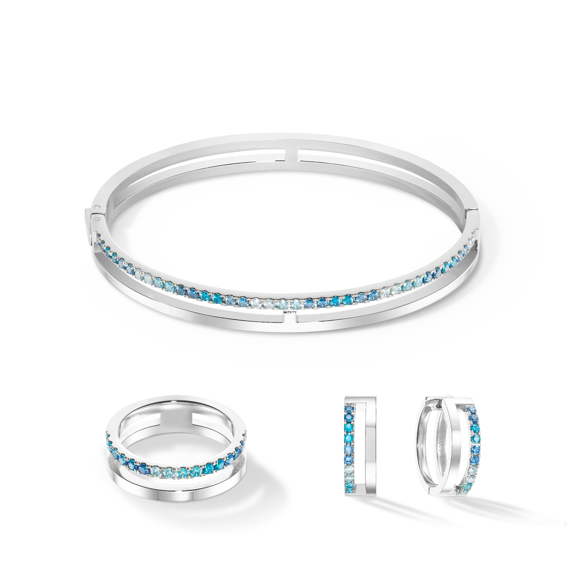 Eternal Unity Hoops silver-blue - Image 3