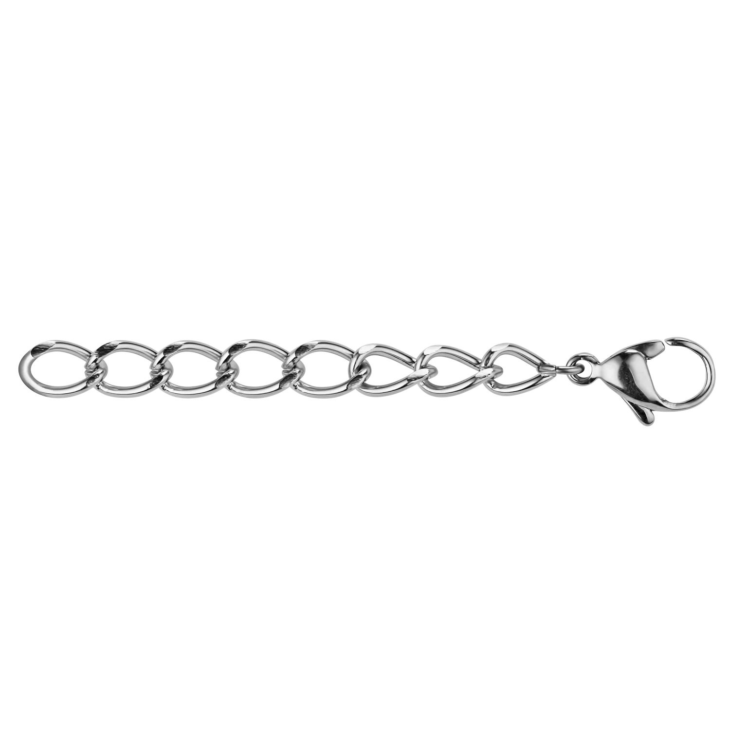 Extension chain with clasp stainless steel silver - Image 3