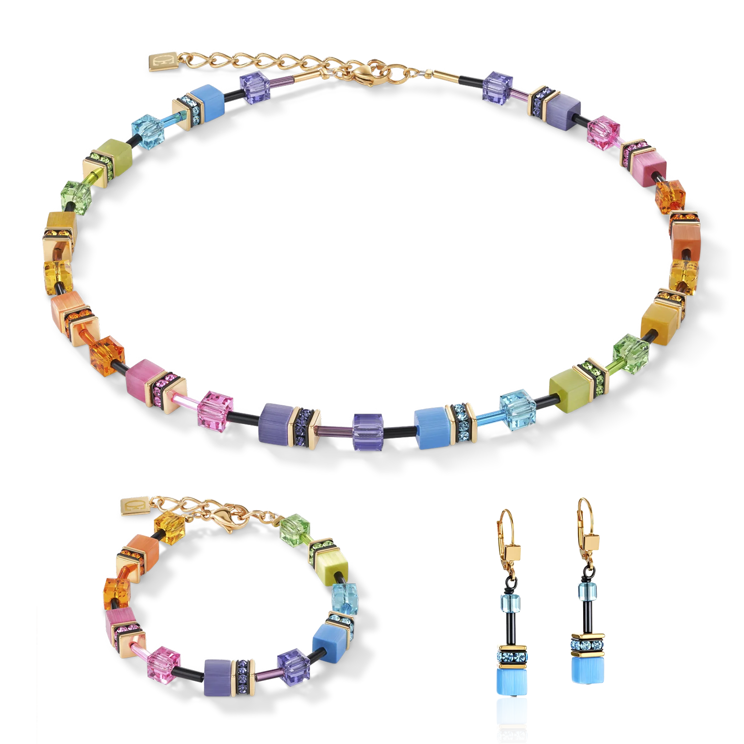 GeoCUBE® Bracelet multicolour rainbow gold - Image 3