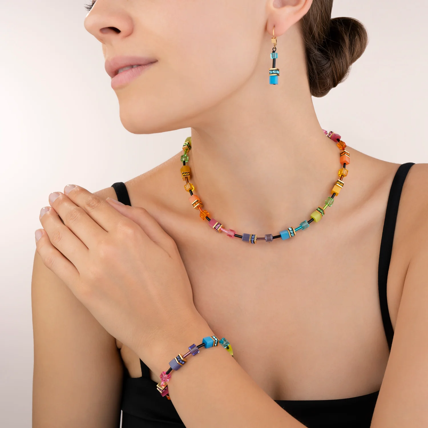 GeoCUBE® Bracelet multicolour rainbow gold - Image 4