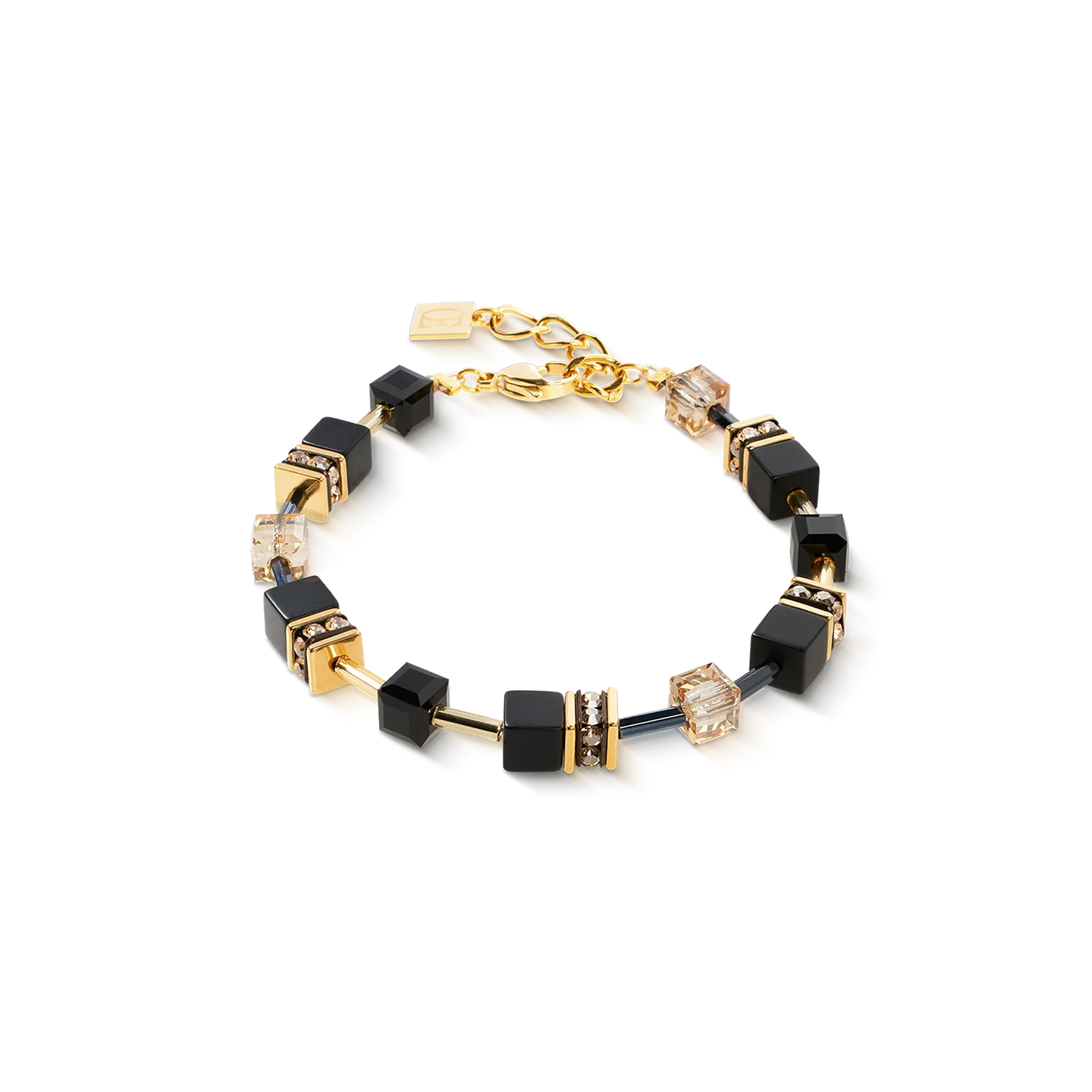 GeoCUBE® bracelet onyx black-gold