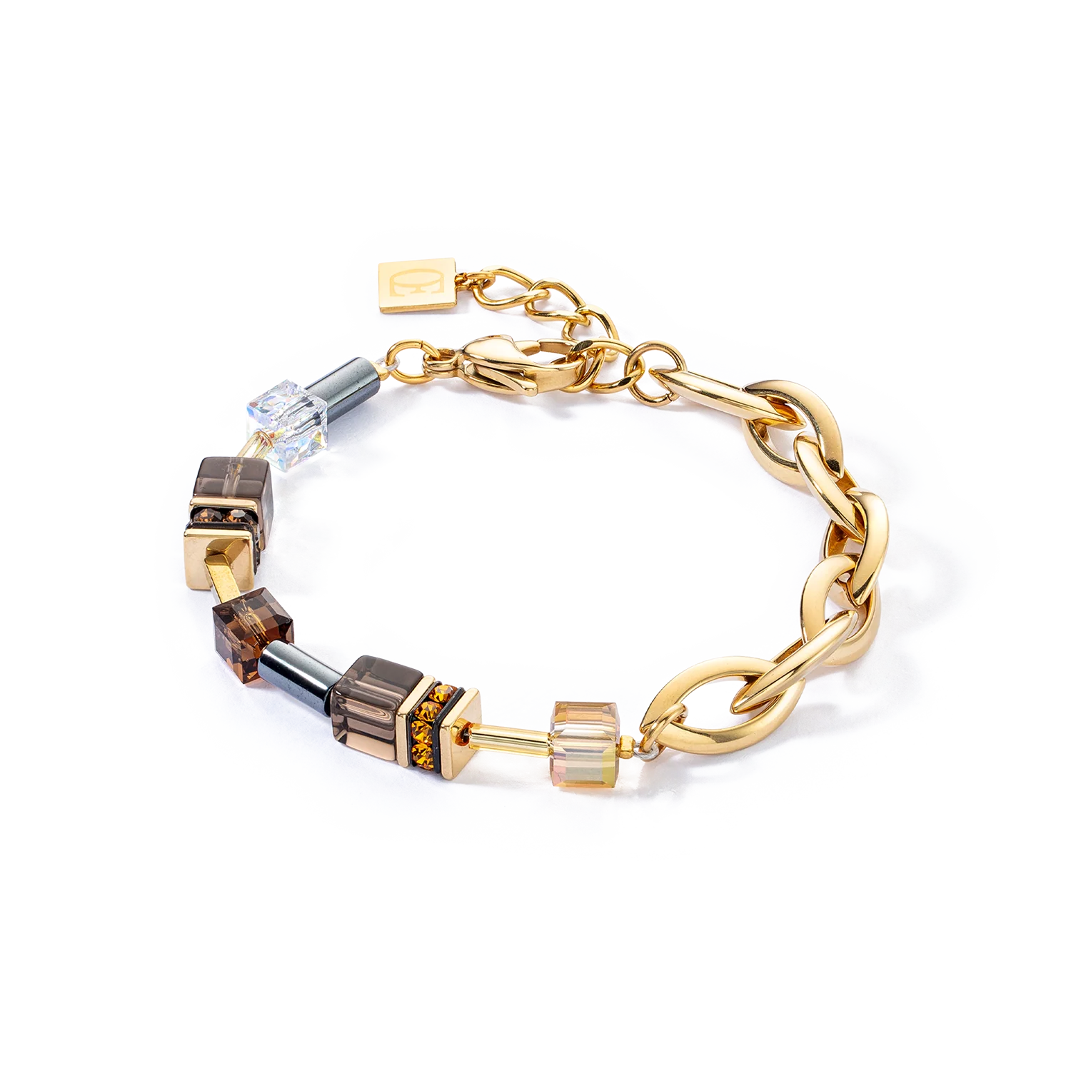 GeoCUBE® Chunky Chain bracelet gold-brown
