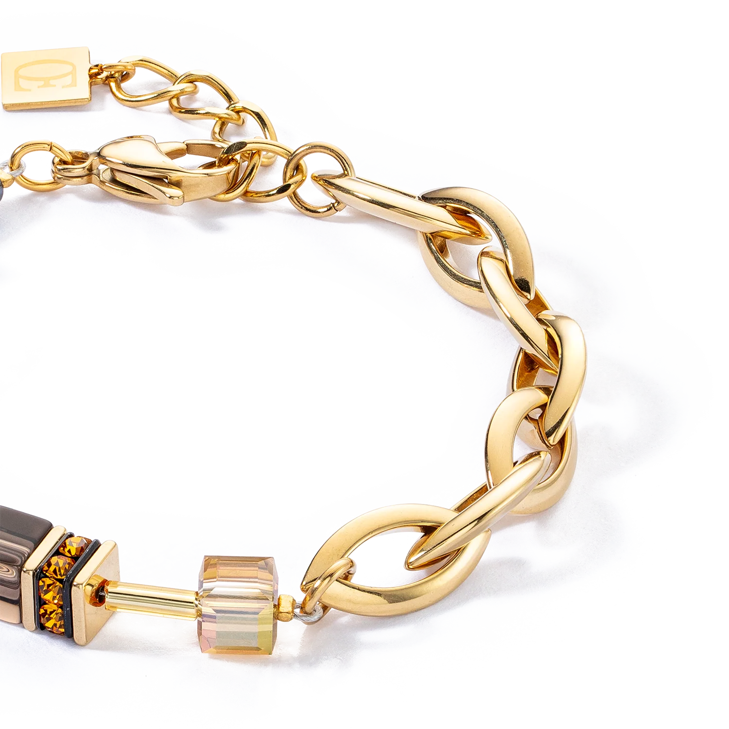 GeoCUBE® Chunky Chain bracelet gold-brown - Image 2