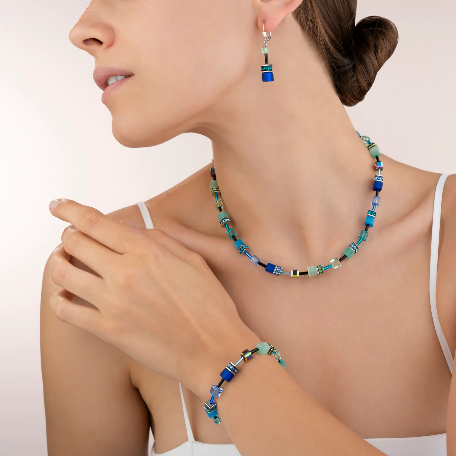 GeoCUBE® Earrings blue-green - Image 4