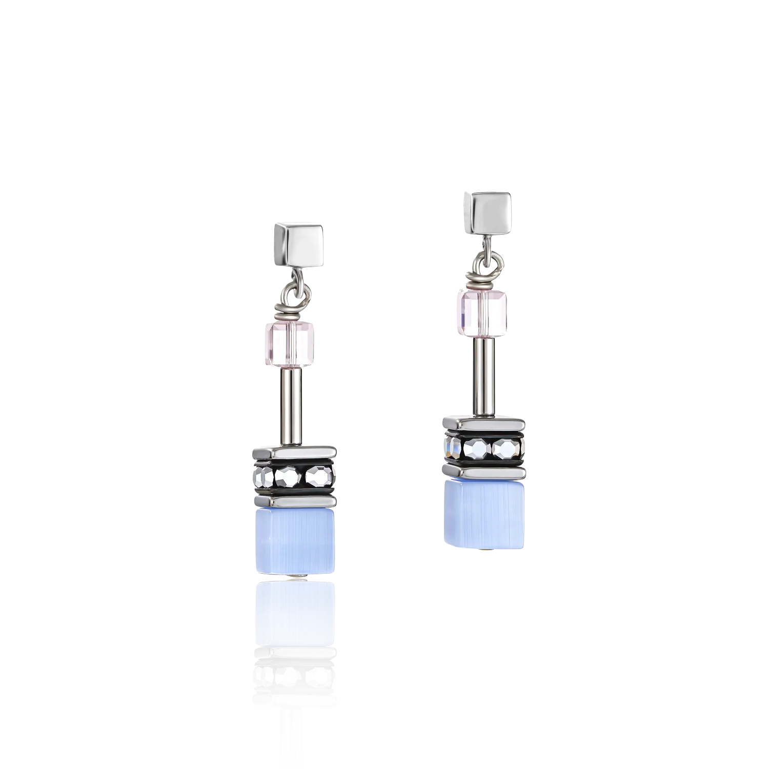 GeoCUBE® Earrings blue-rose