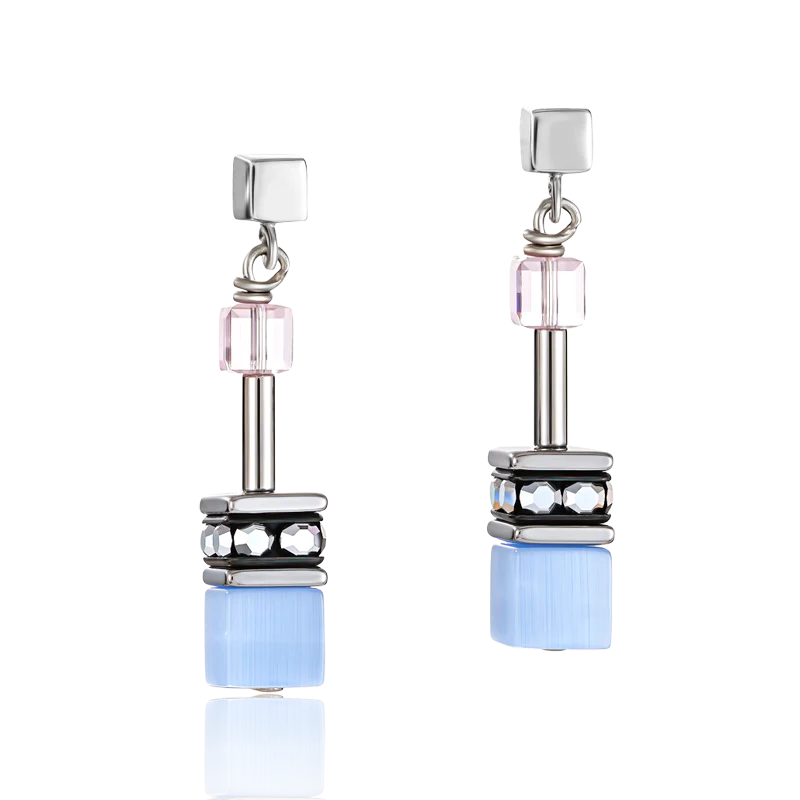 GeoCUBE® Earrings blue-rose - Image 2