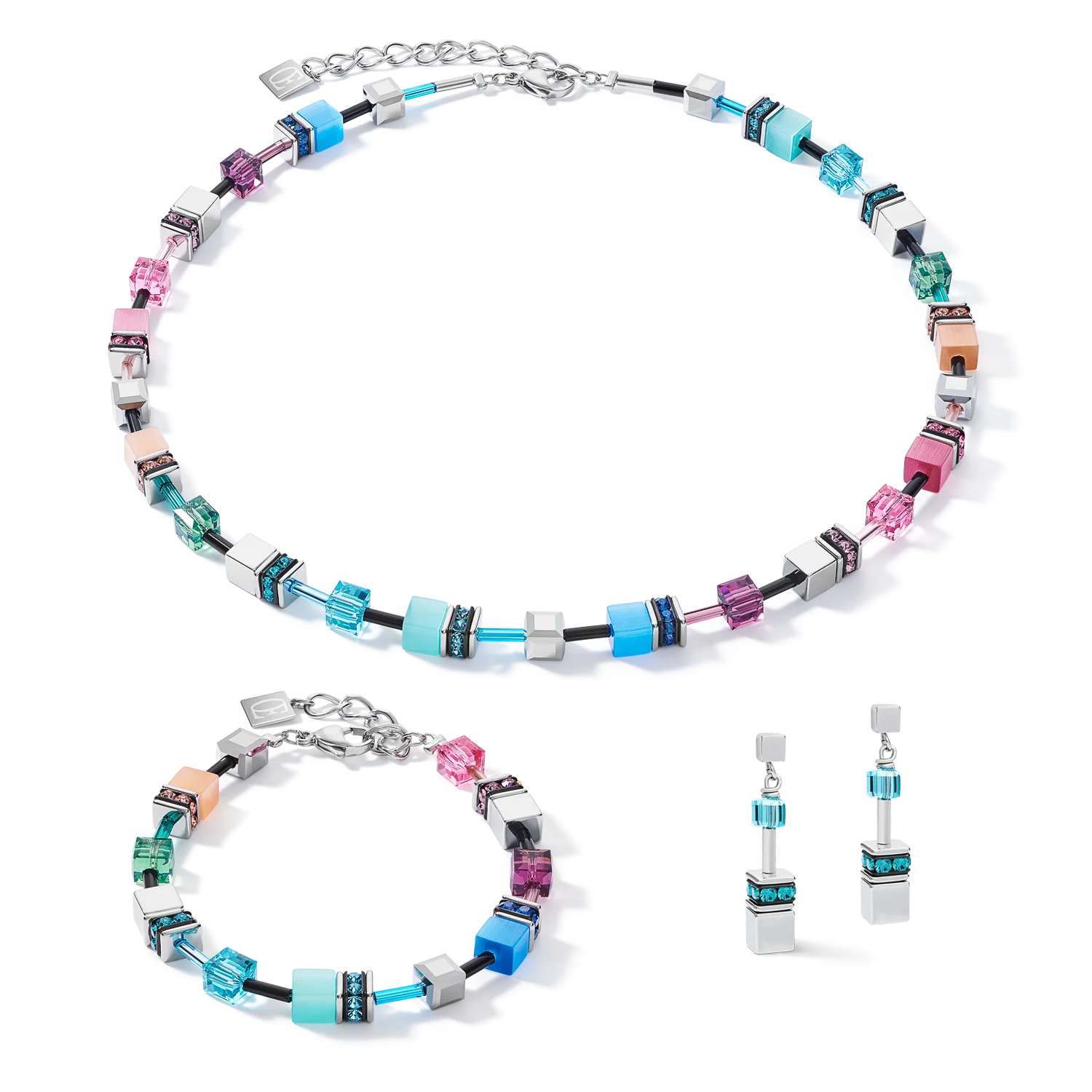 GeoCUBE® Earrings multicolour fresh vintage - Image 3