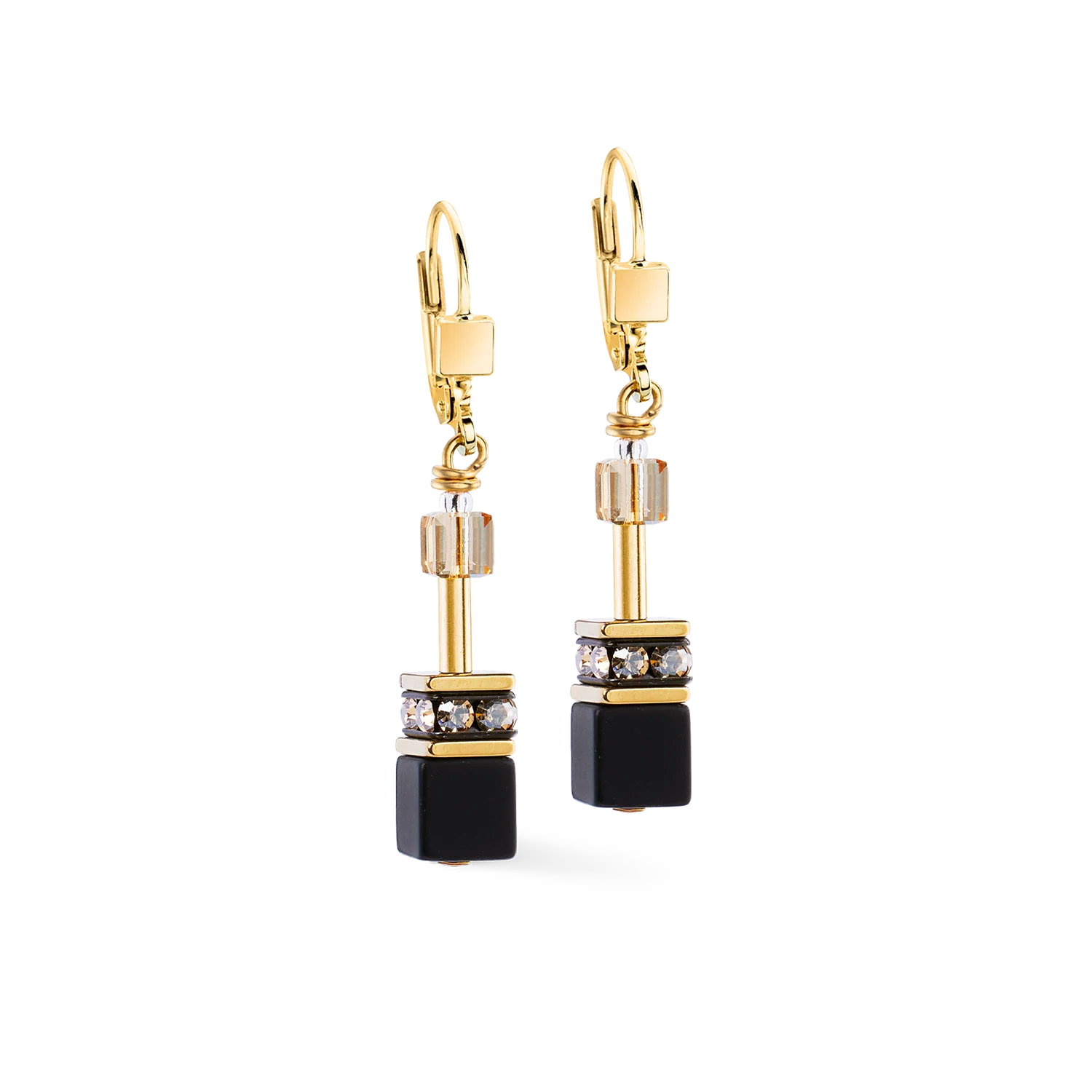 GeoCUBE® earrings onyx black-gold - Image 2