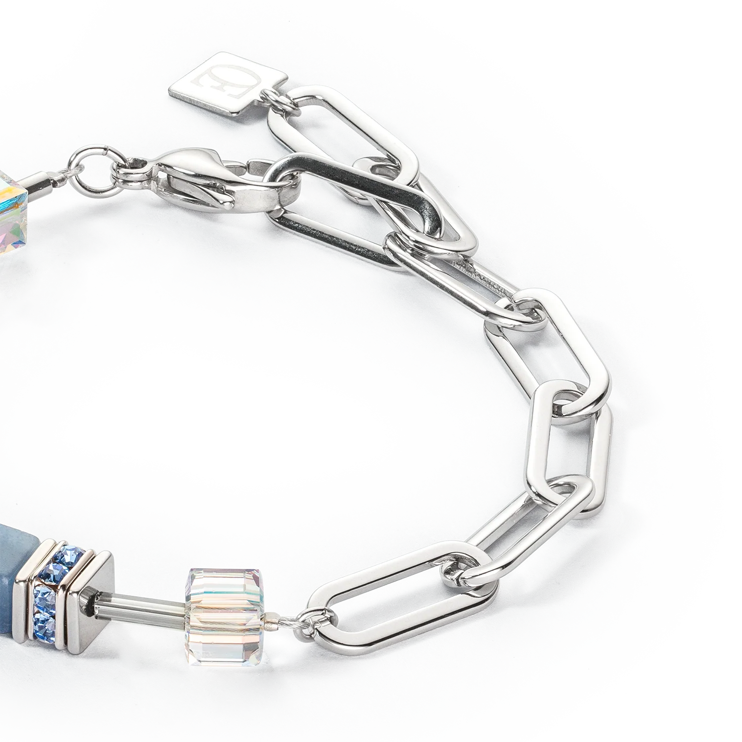 GeoCUBE® Fusion Chain bracelet silver blue - Image 2