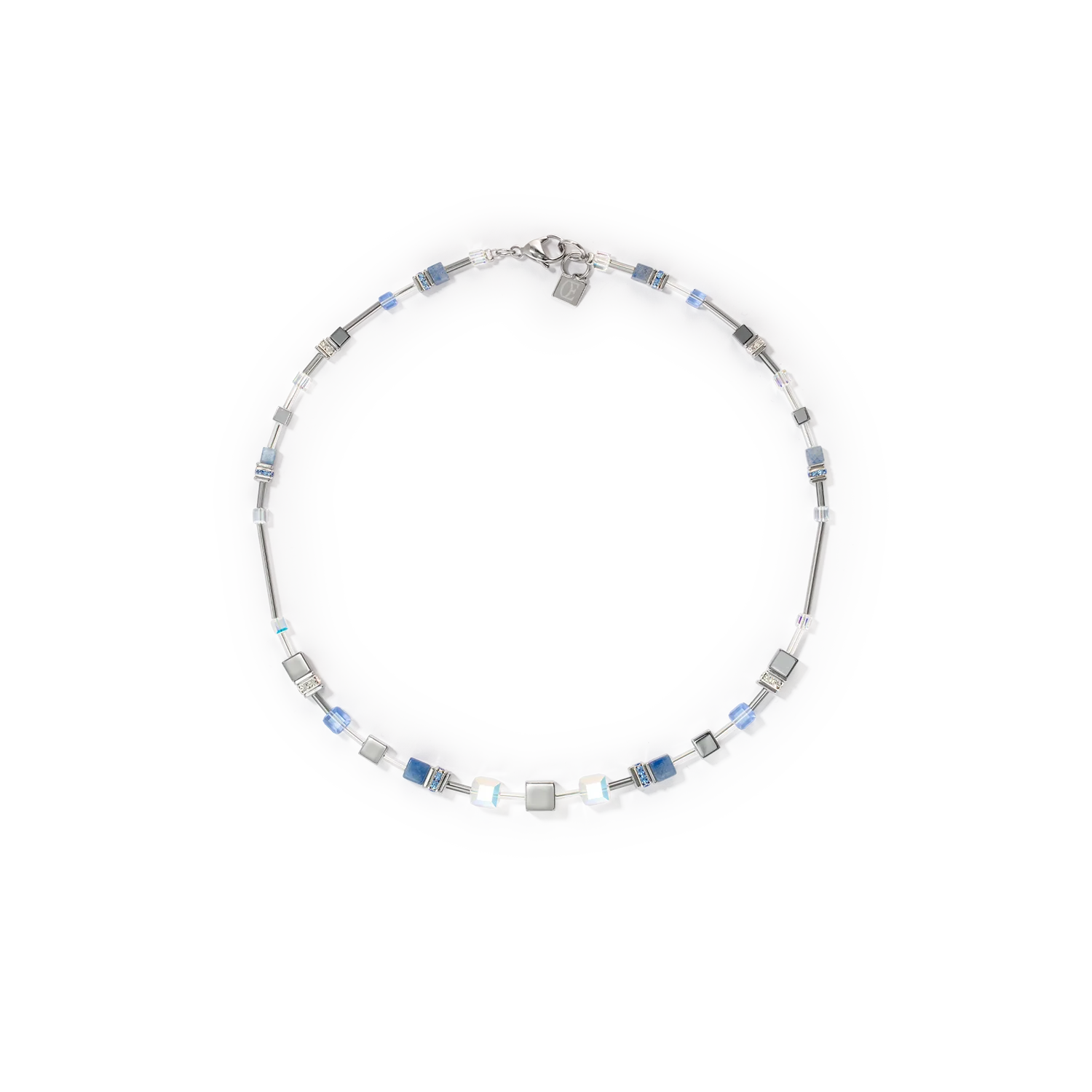 GeoCUBE® Fusion Chain necklace silver blue - Image 5