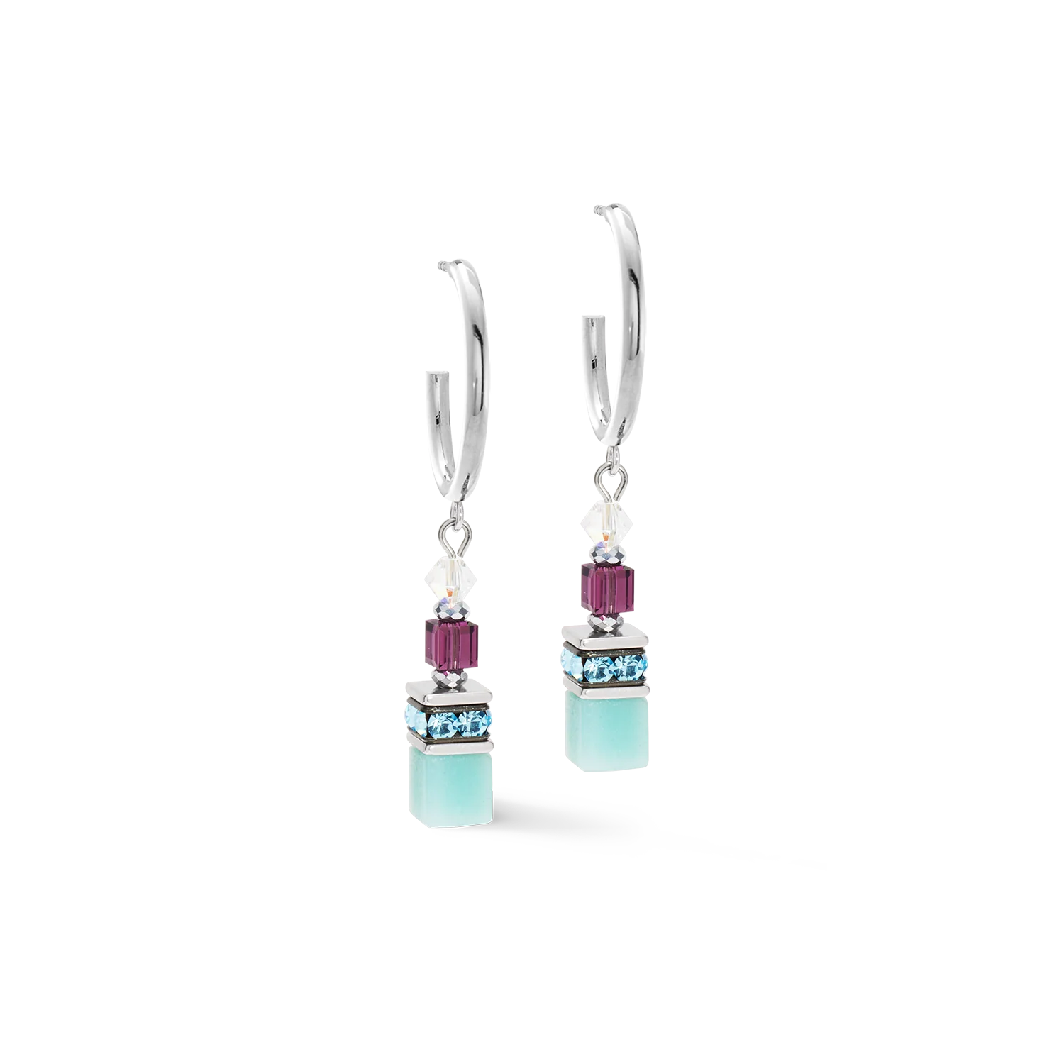GeoCUBE® Fusion Summer hoop earrings silver-couture