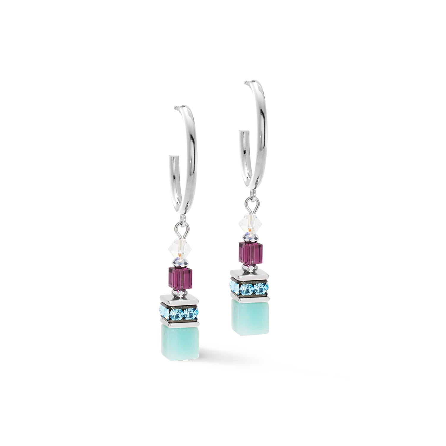 GeoCUBE® Fusion Summer hoop earrings silver-couture - Image 2