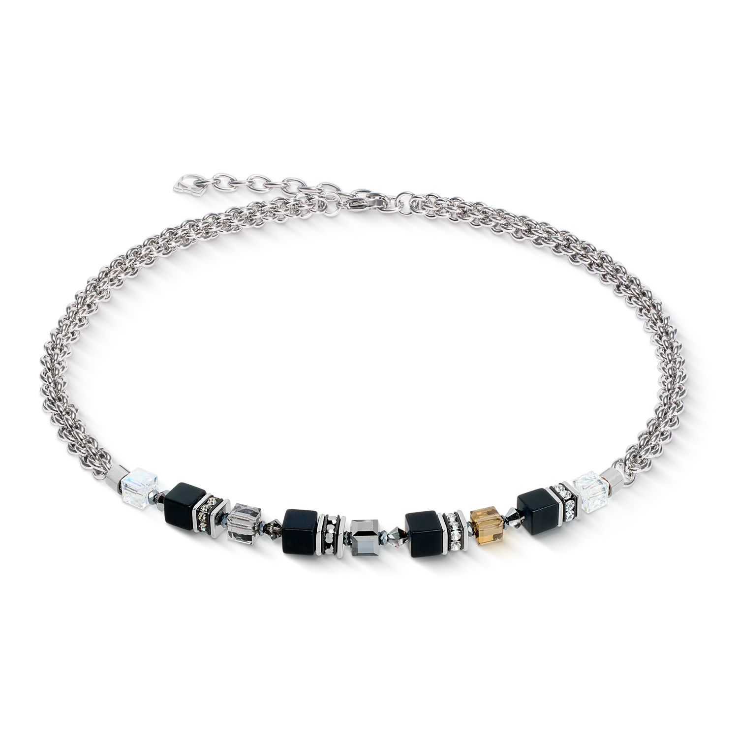 GeoCUBE® Fusion Winter necklace silver-black