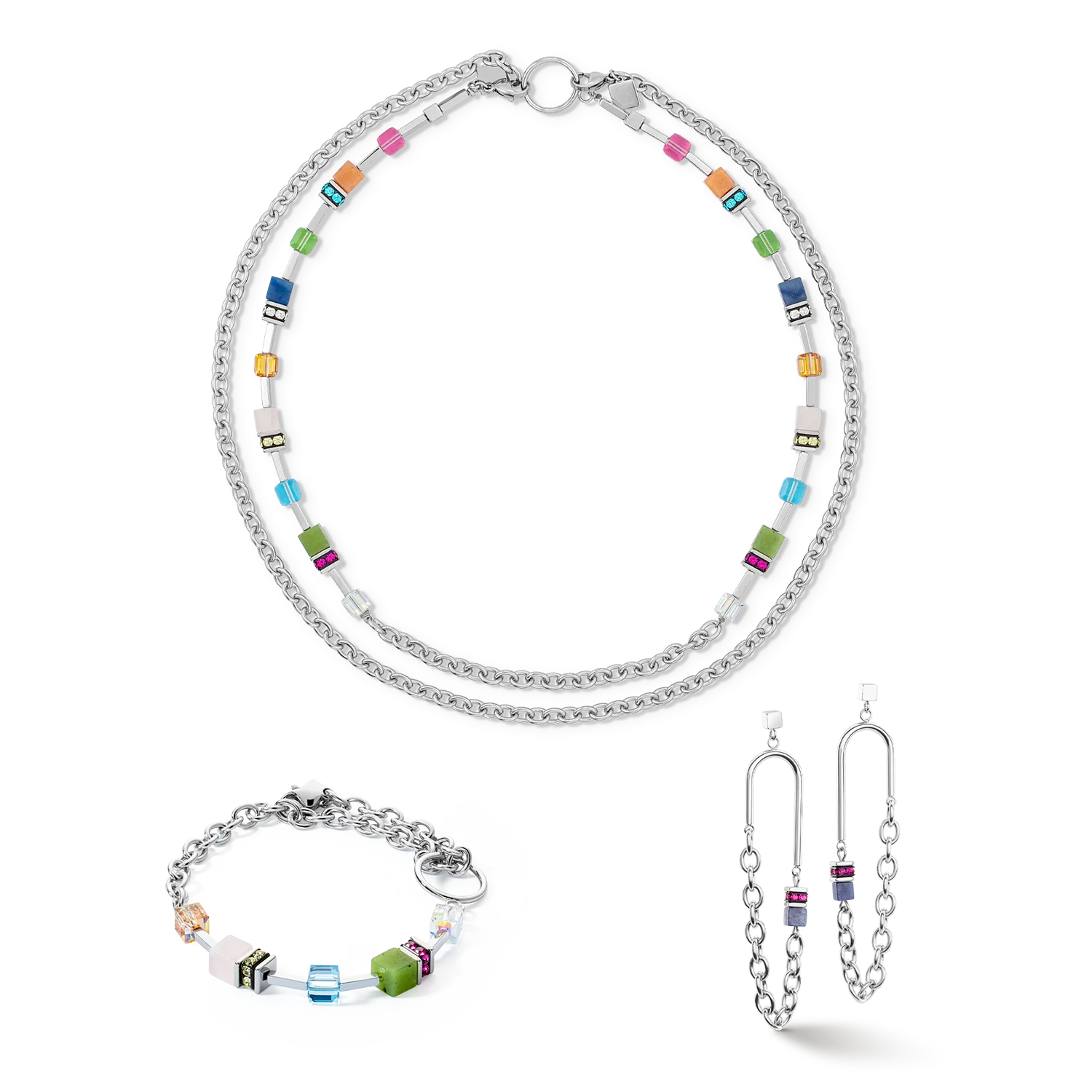 GeoCUBE® Iconic Boho necklace silver-multicolour - Image 3