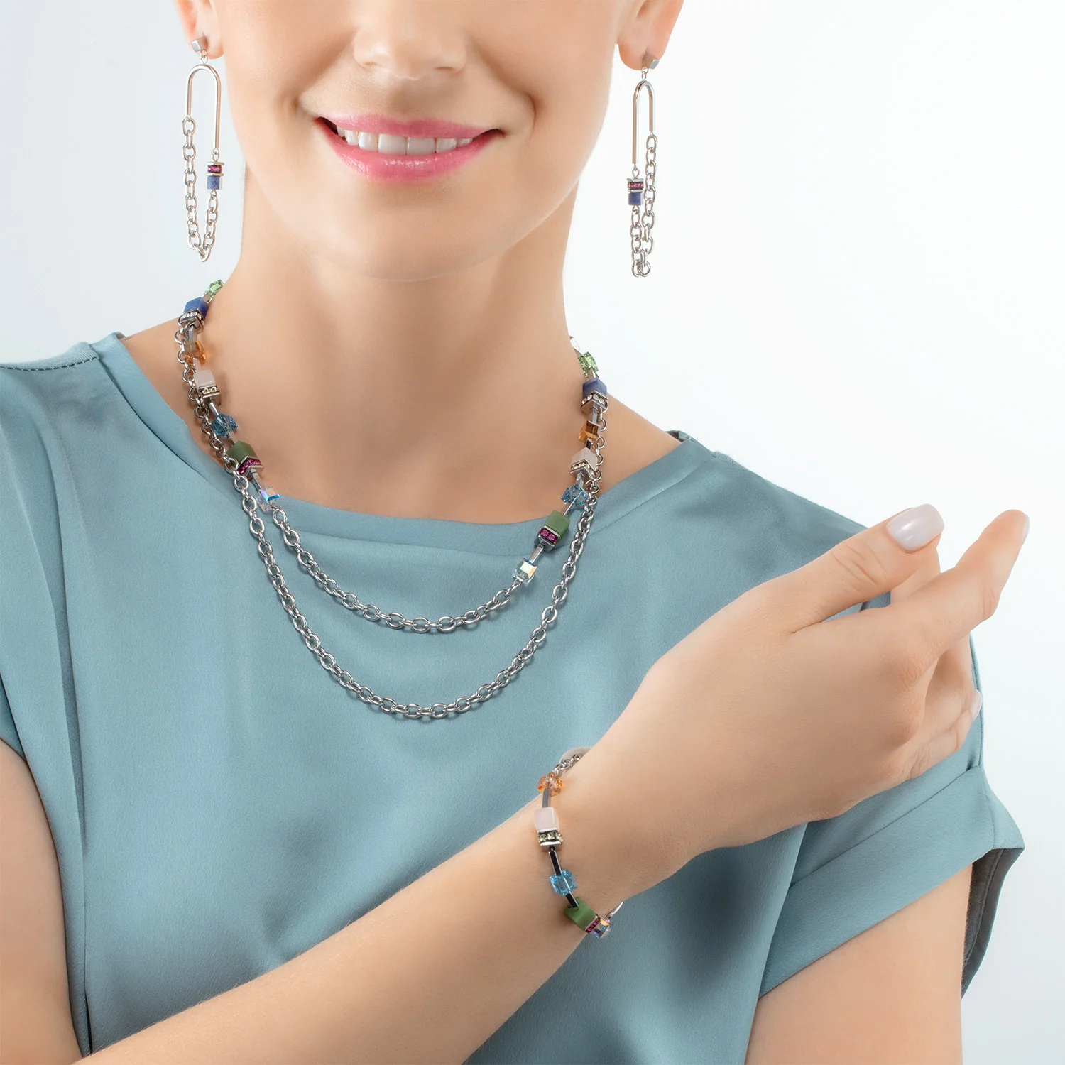 GeoCUBE® Iconic Boho necklace silver-multicolour - Image 5